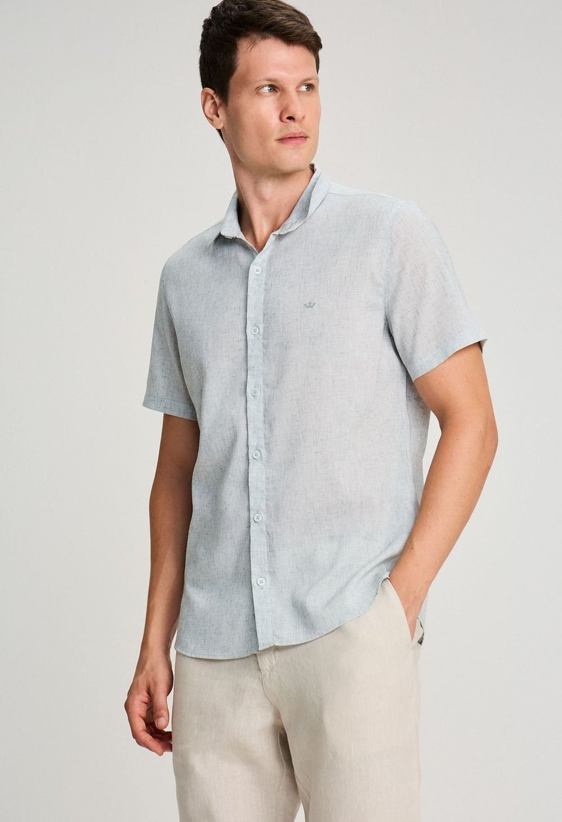 CAMISA DOCTHOS SLIM MANGA CURTA LISA CAMISA DOCTHOS SLIM MANGA CURTA LISA 140 OLIVA G