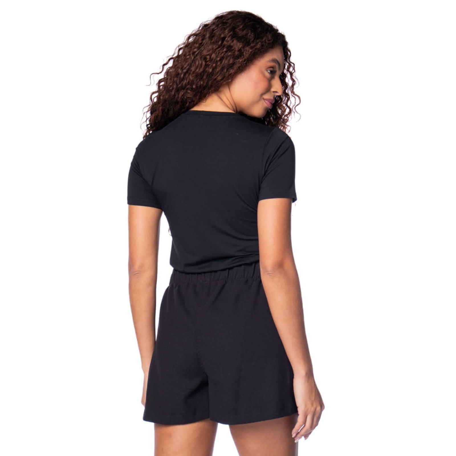 Vista 3 Camiseta Feminina Olho Fatal Gola Careca preto Olho Fatal preto