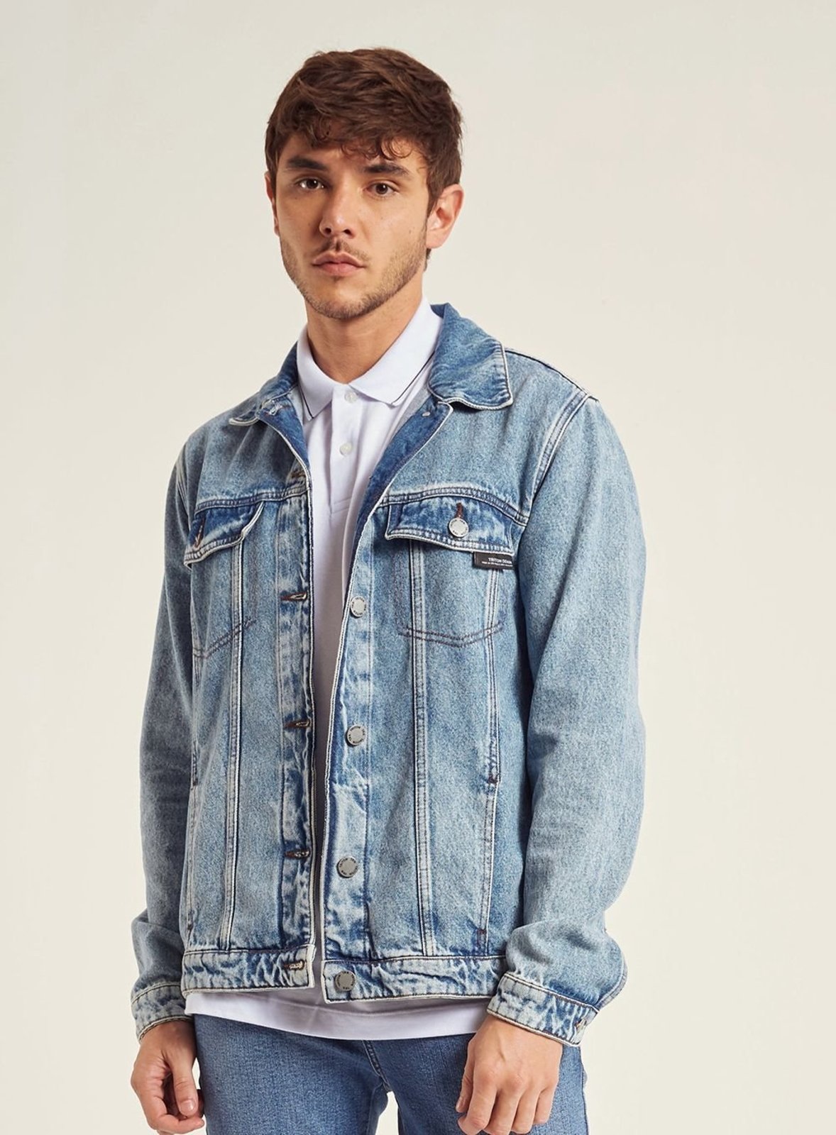 Jaqueta Jeans Com Bolsos Triton Indigo