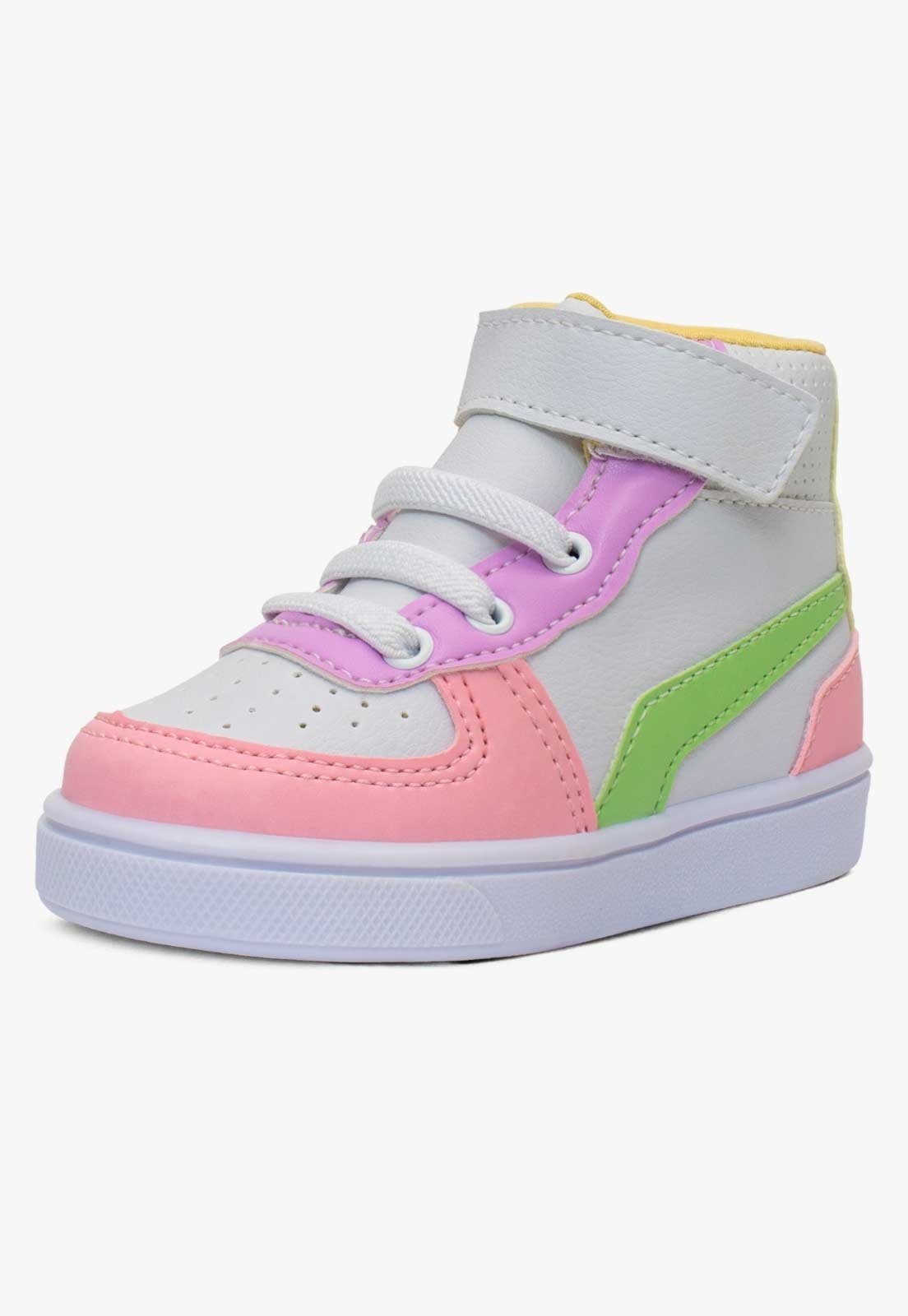 Infantil – Tenis Cano Alto Pópidi Menina Street Branco