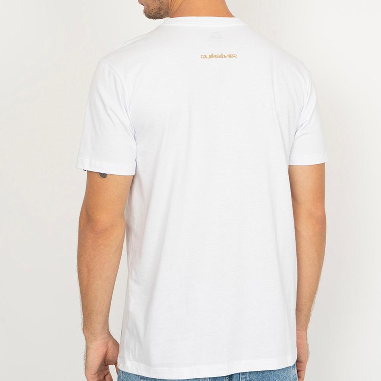 Camiseta Quiksilver Chrome Three Logo WT26 Masculina Branco