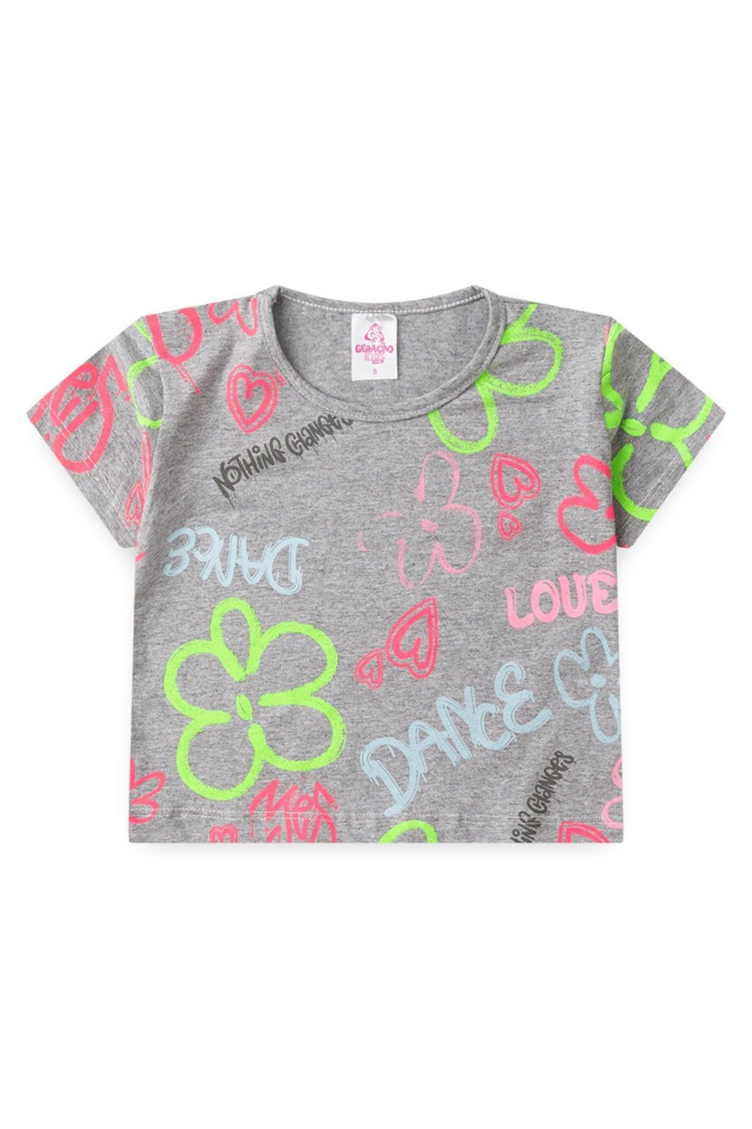 Infantil – Conjunto de Verão para Menina Blusa Cropped Estampada e Shorts – GKS
