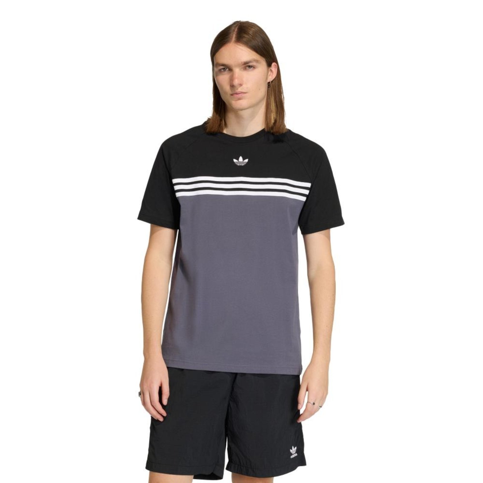 POLO SLIM LISTRAS PEITO adidas Originals Cinza