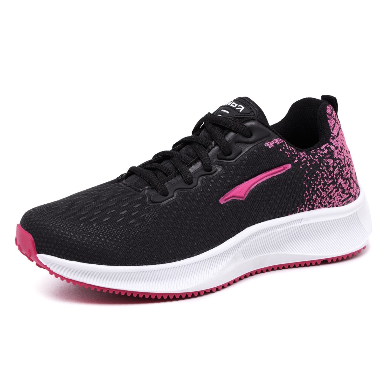 Tênis Academia Feminino Caminhada Confortável Preto Pink