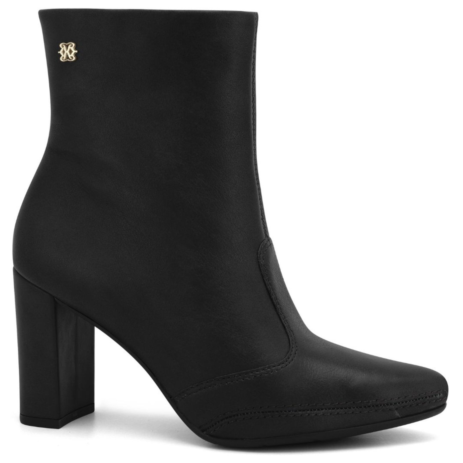 Bota Feminina Couro Salto Bloco Alto Ramarim 2615101 - Preto
