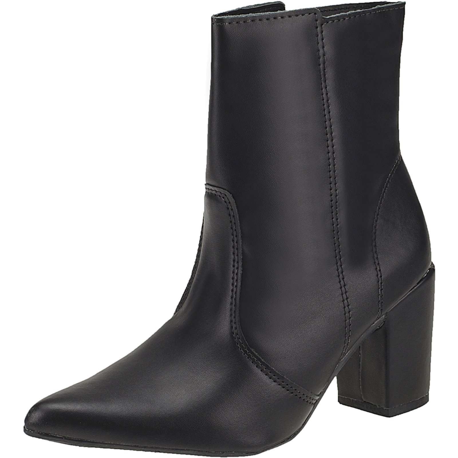 Bota Feminina Cano Médio Salto Grosso Conforto Oficial Preto