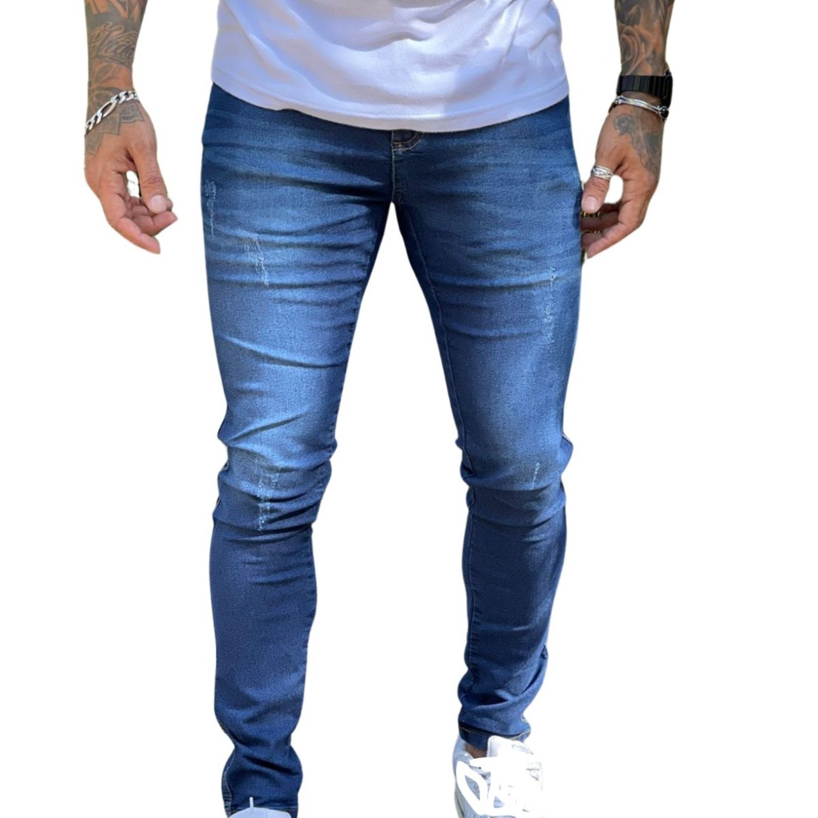 Calça Masculina Jeans Com Detalhe em Puido Alleppo Jeans