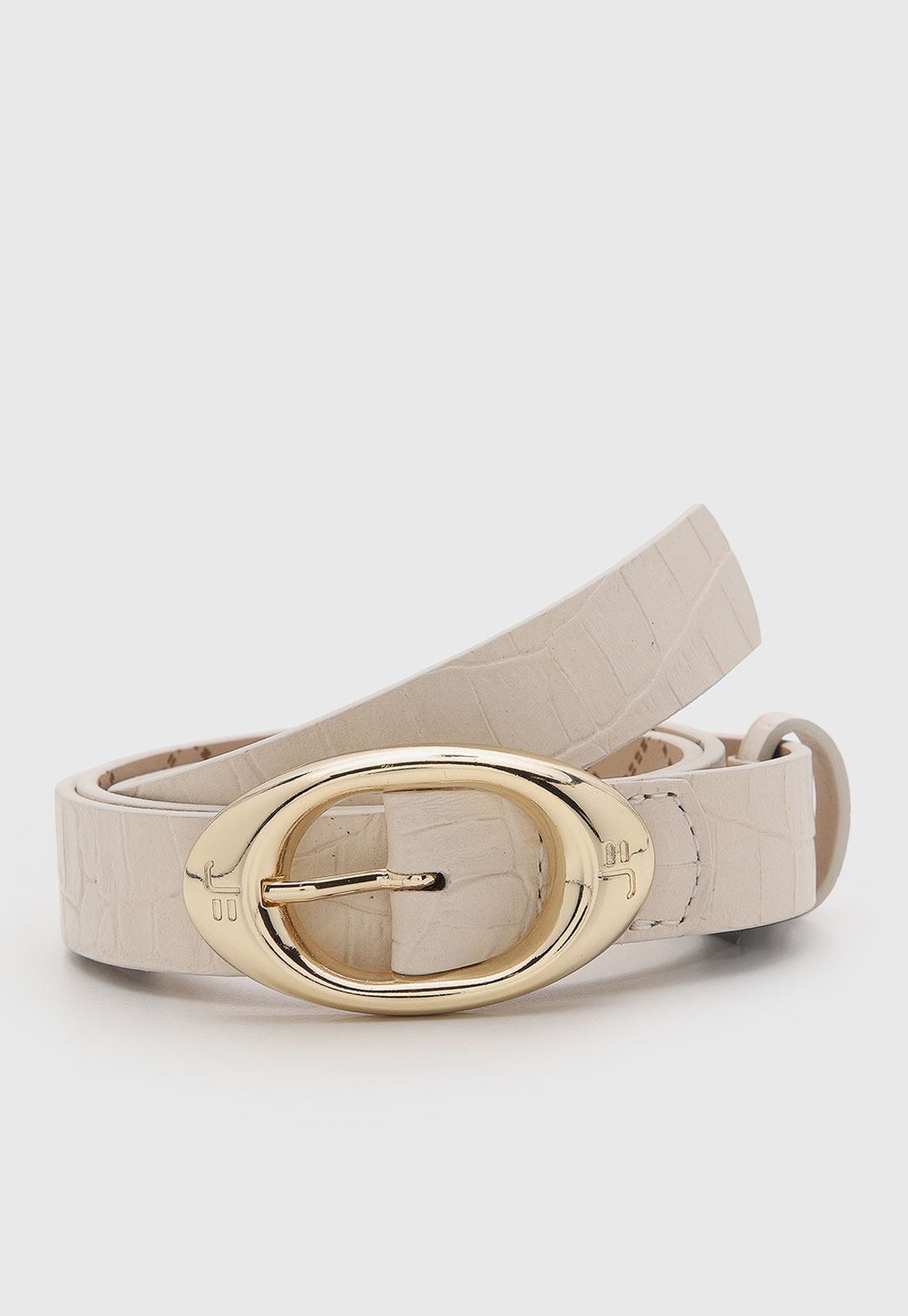 Cinto Feminino Jorge Bischoff Couro Croco Off-White