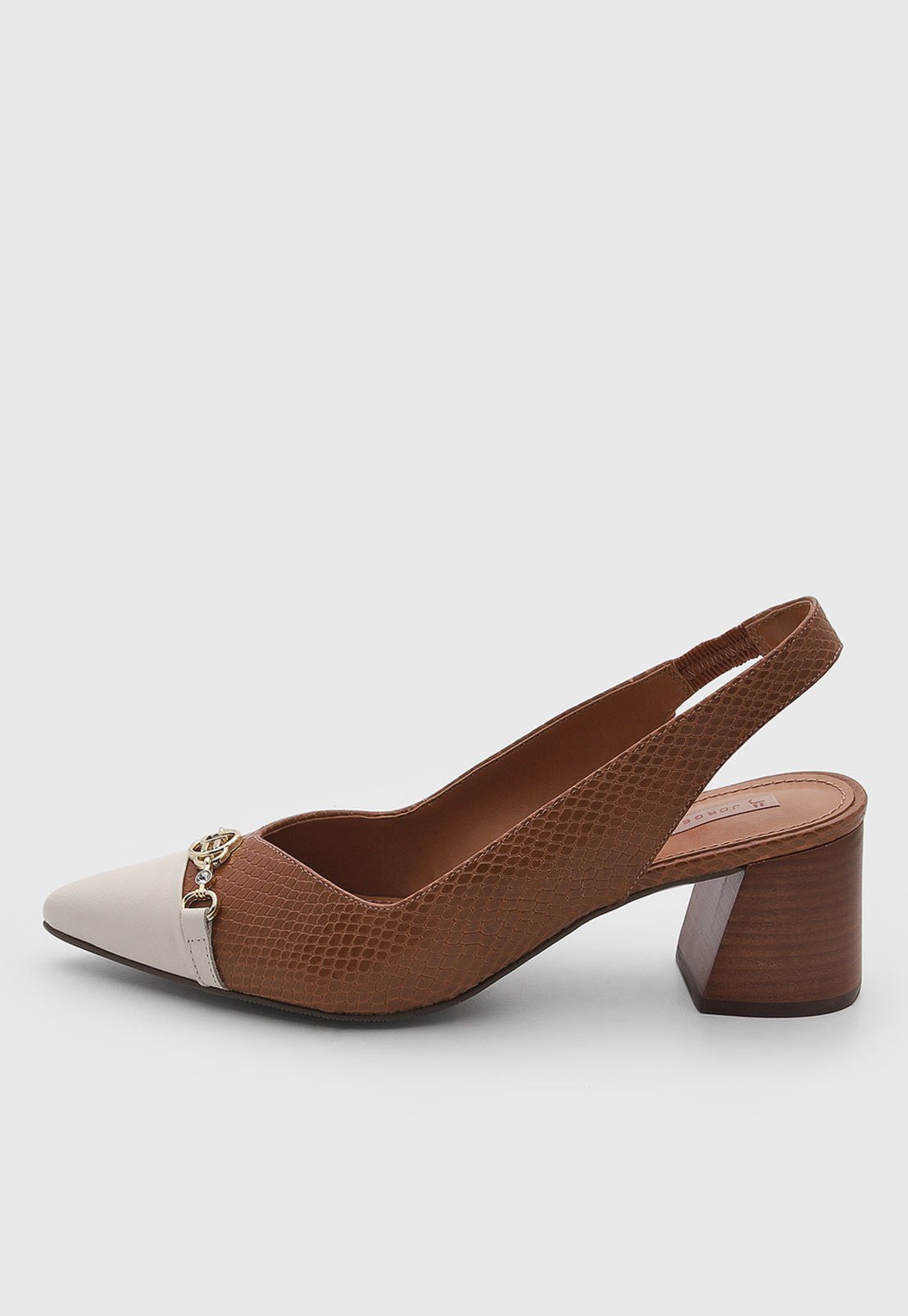 Scarpin Feminino Jorge Bischoff Couro Slingback Caramelo