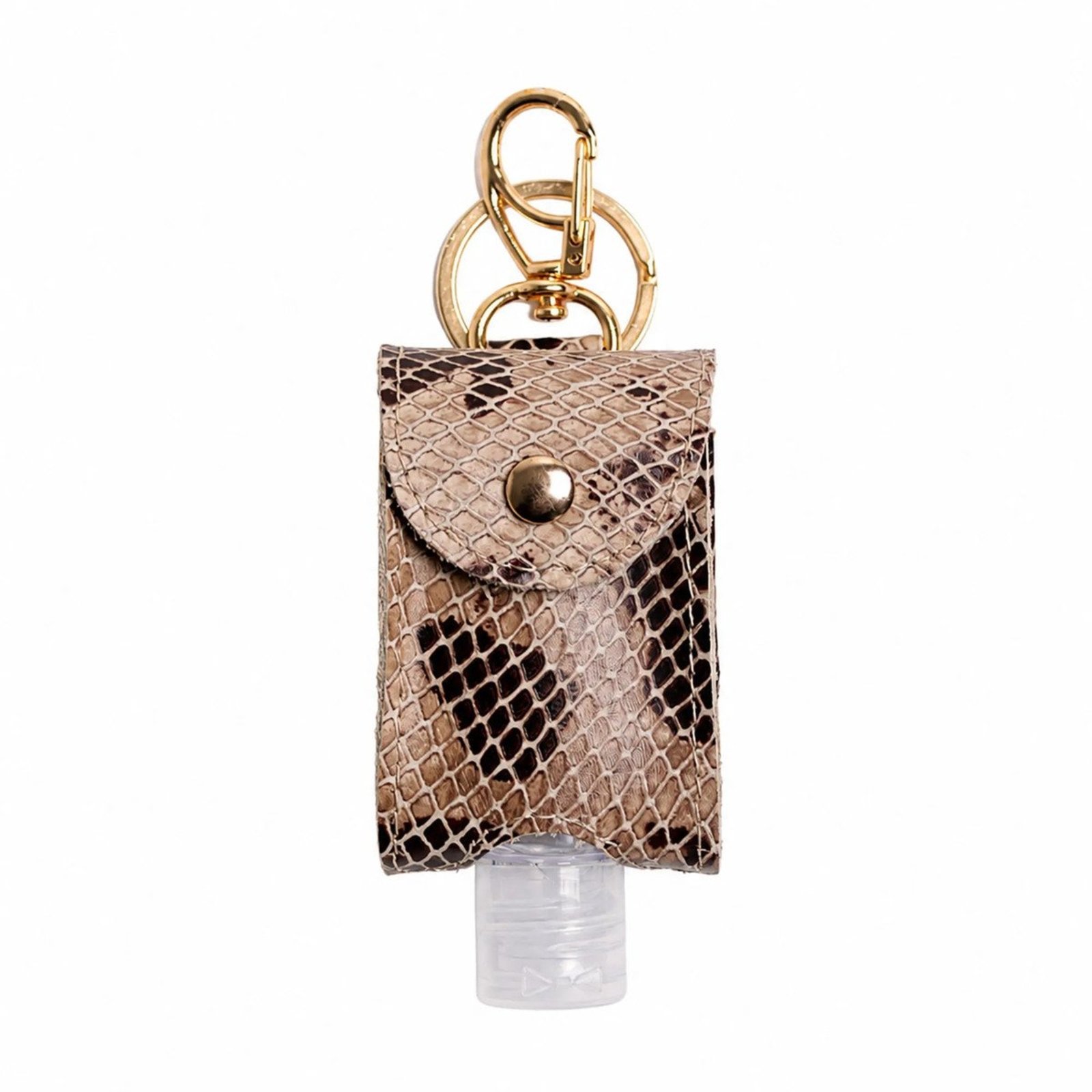 Chaveiro Charm Bag para Álcool Gel em Couro Artlux 8001 Café Píton