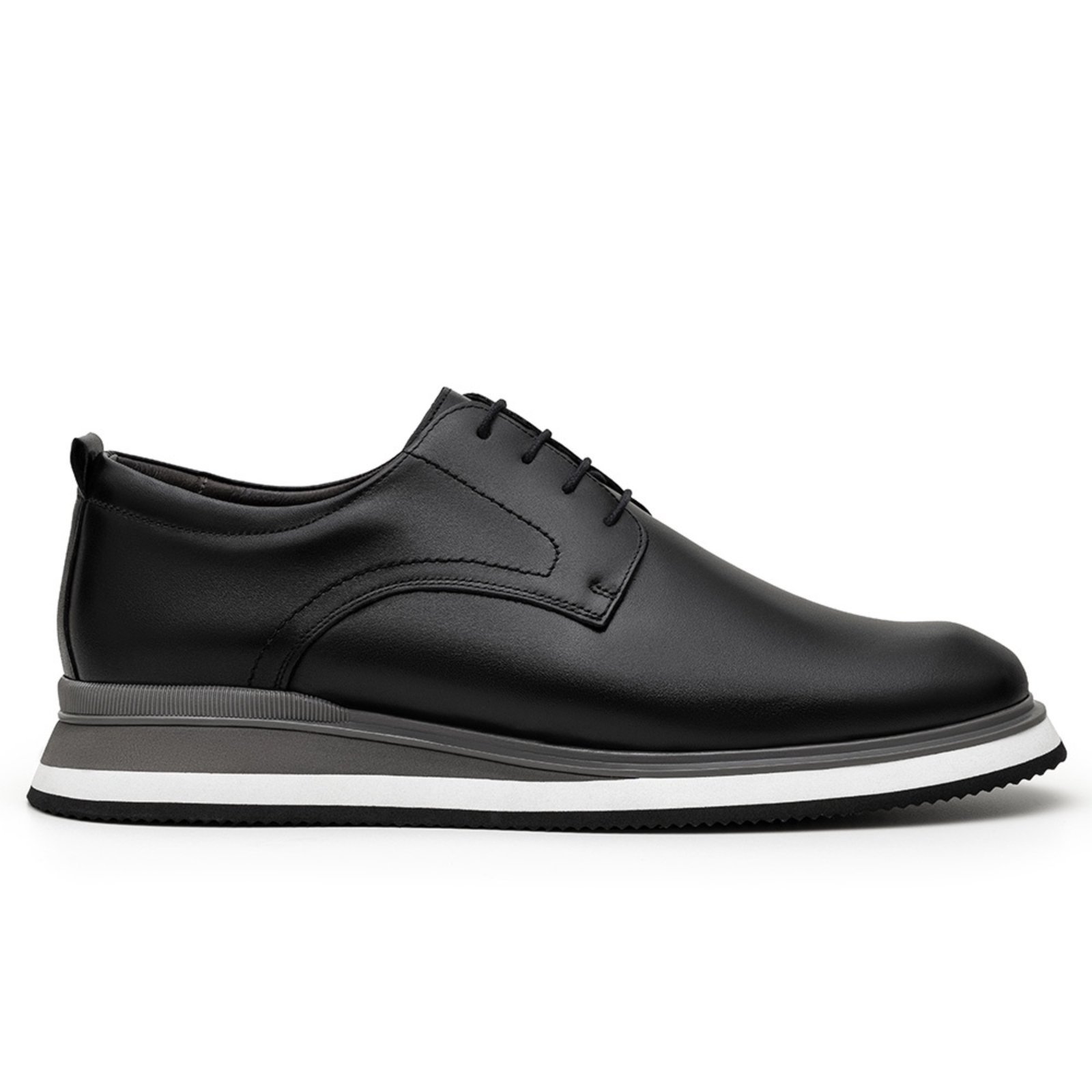 Vista 3 Sapato Oxford Sapatofran Masculino Couro Abisai Conforto preto Sapatofran preto