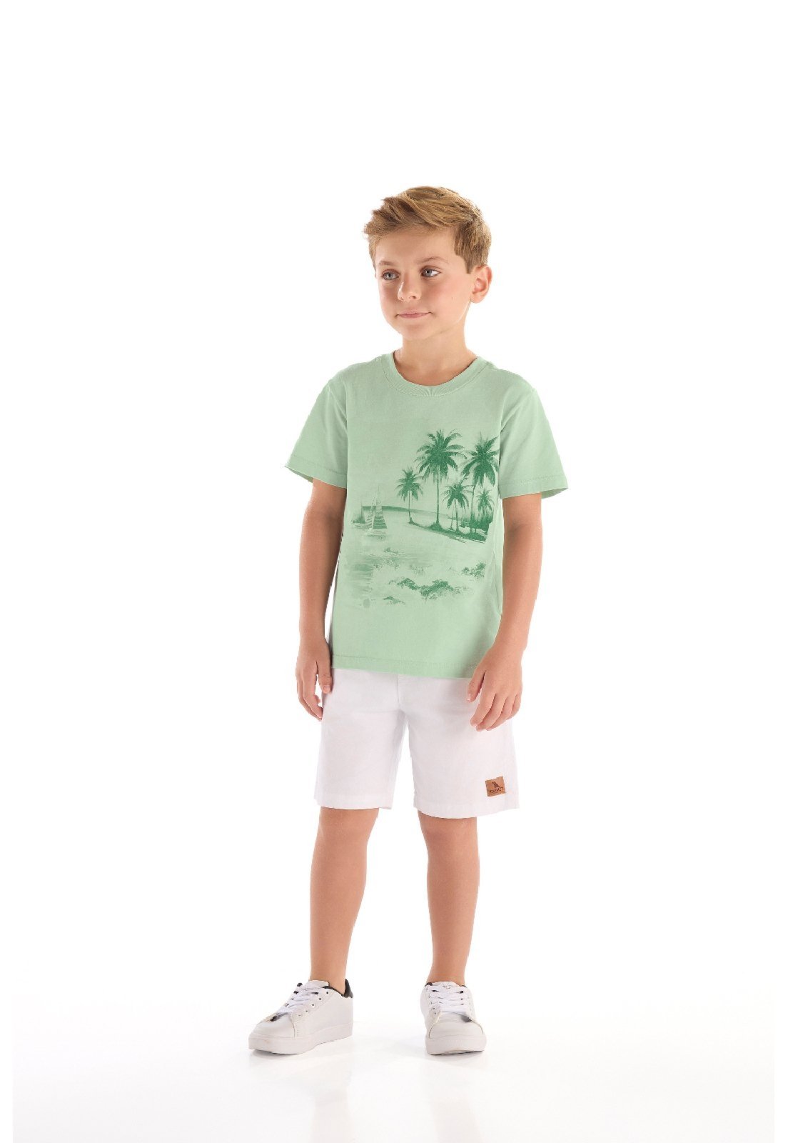 Infantil - Camiseta Algodão Estampa Frontal Quimby Verde