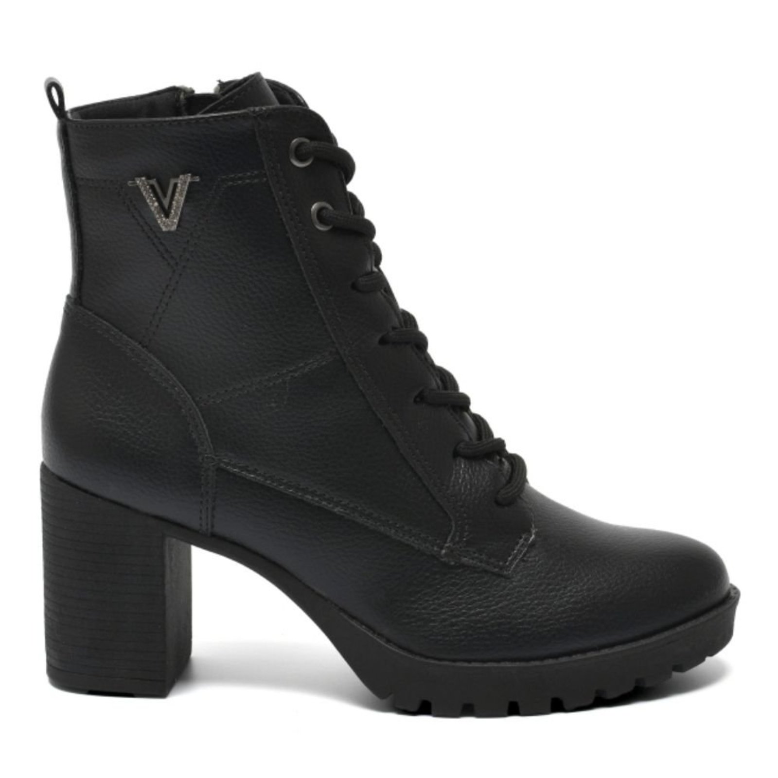 Bota Coturno Feminino Salto Bloco Preto Via Marte 338-007-01