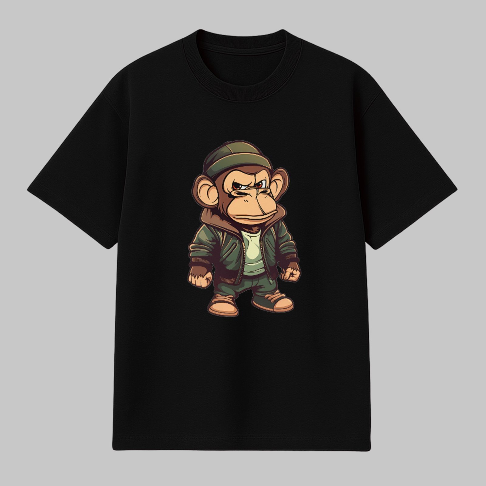 Camiseta Básica Monkey Street Style Urban Unissex Preto