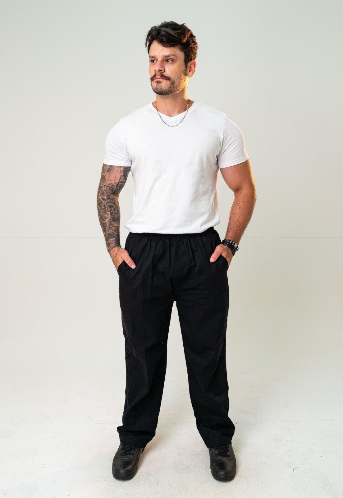 Calça Sarja Masculina Confortável Estilosa Preta Yellow Jeans