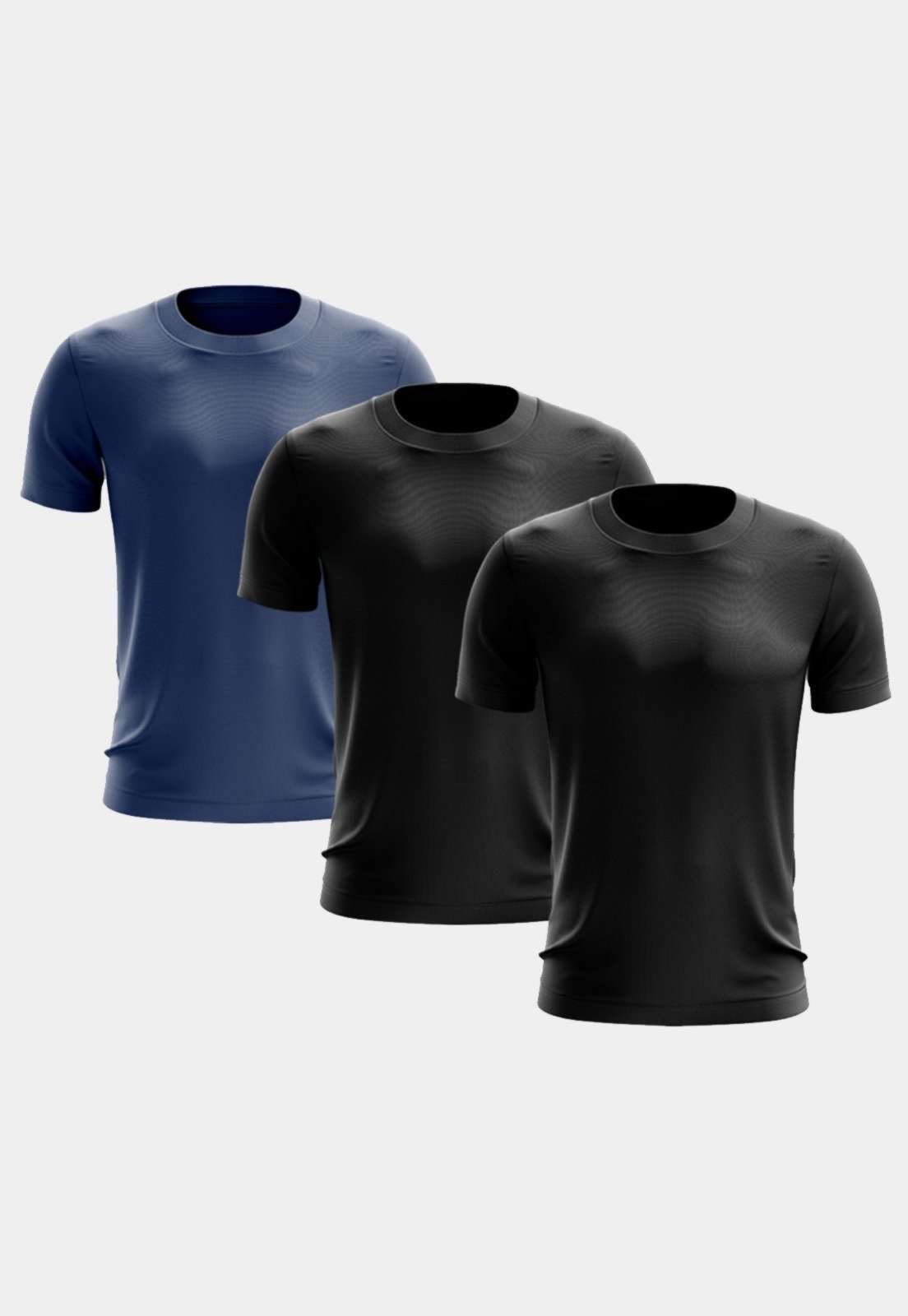 Kit 3 Camisetas Masculina Manga Curta Dry Fit Básica Lisa Proteção Solar UV Térmica Blusa Academia Esporte Camisa