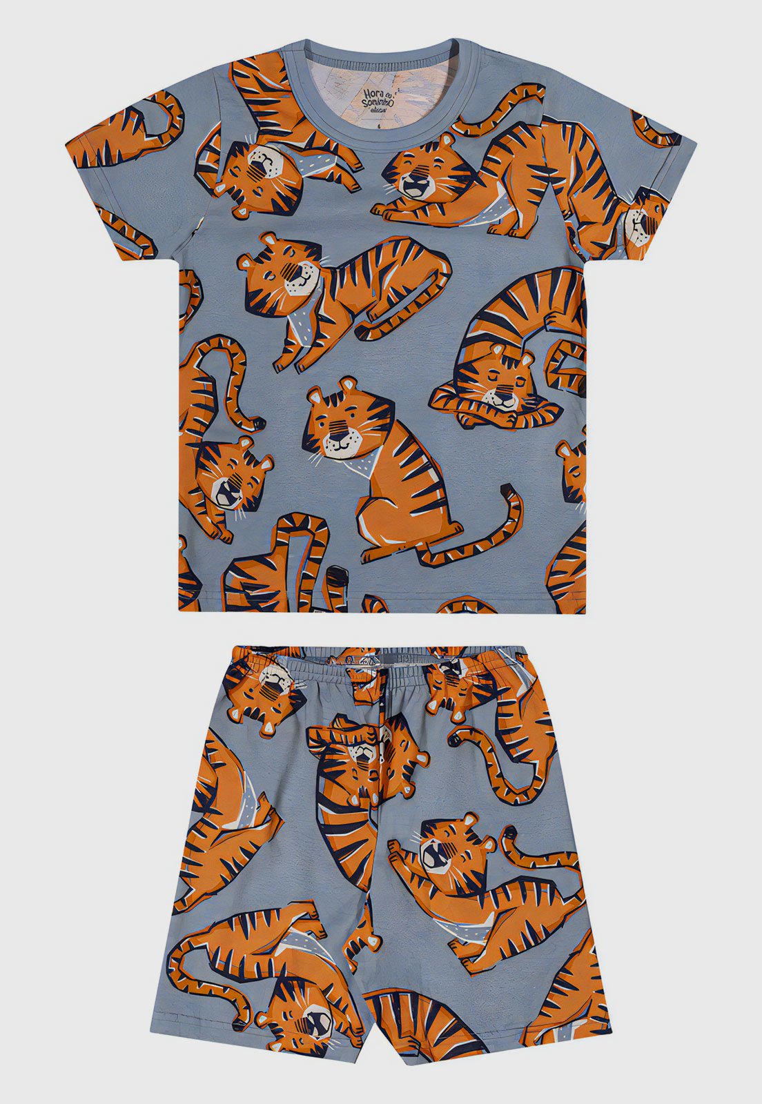 Kit Pijama 2pçs Elian Curto Camiseta E Bermuda Azul