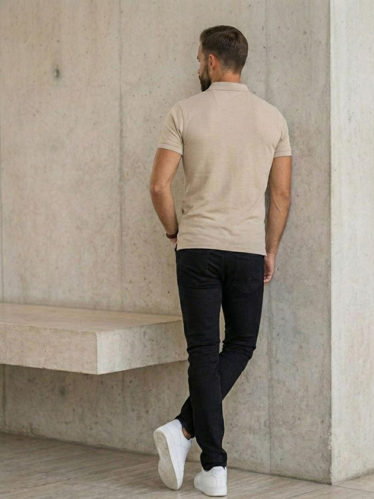 Vista 3 Calça Masculina de Sarja Sk Jeans Confortável em Algodão Preta TEX JEANS preto TEX JEANS preto