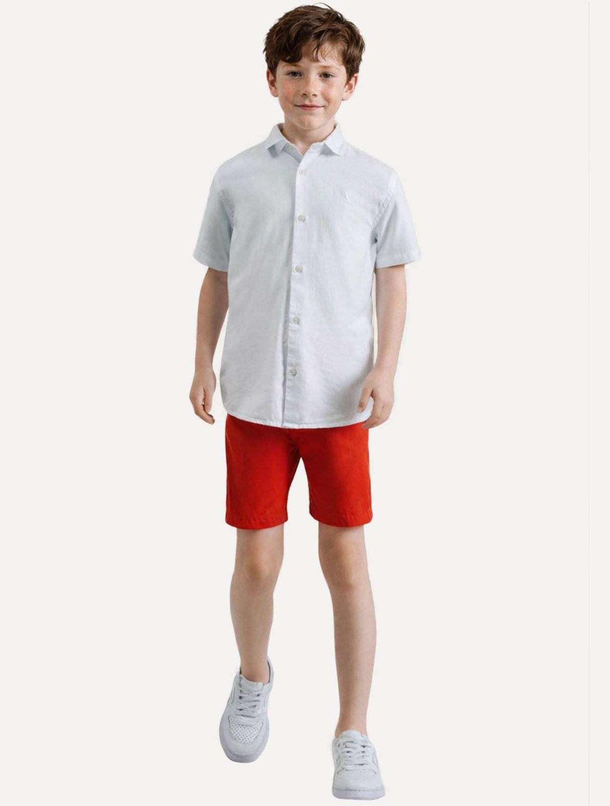 Infantil - Bermuda Reserva Sarja Alfaiataria Vermelho