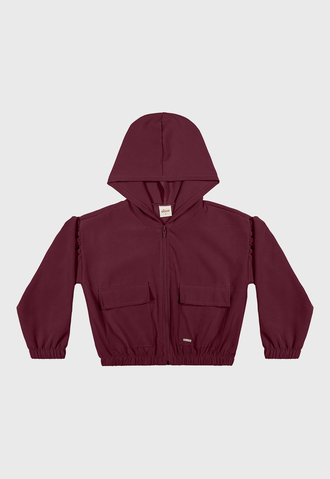 Infantil - Jaqueta Elian Cropped Com Capuz Vinho