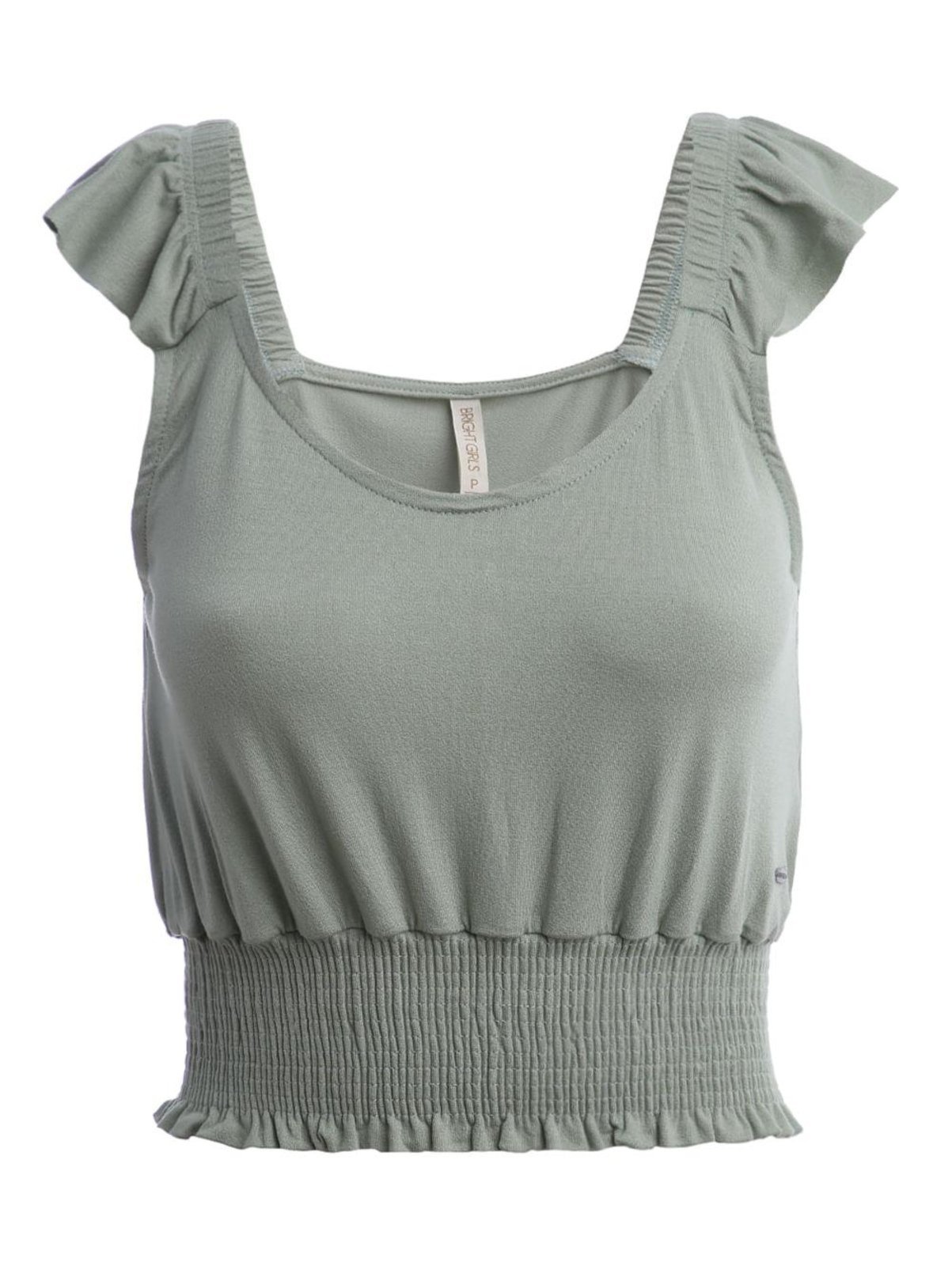 Vista 2 Blusa Cropped Frente Única Feminina CLARO Bright Girl'S verde Bright Girl'S verde