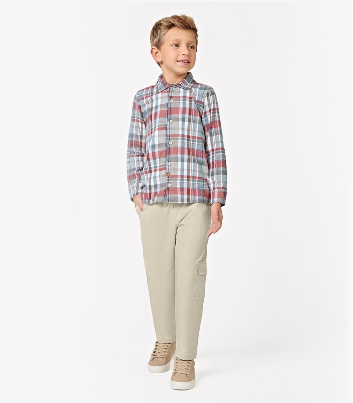 Infantil - Calça Menino Sarja Cotton Trick Nick Bege