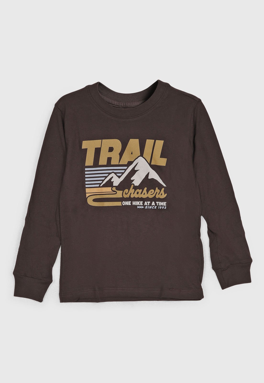 Infantil - Camiseta Hering Estampa Montanha Marrom