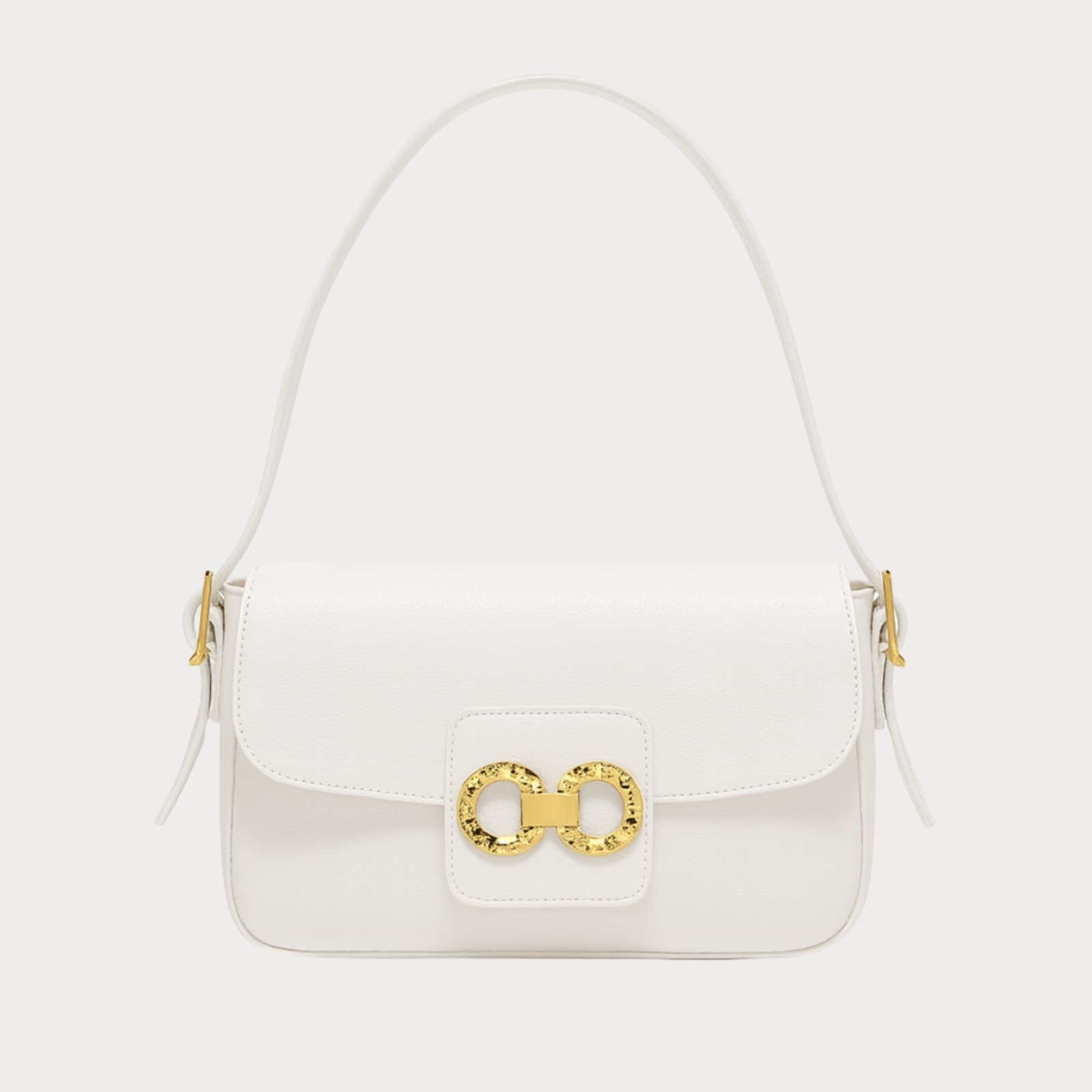 Bolsa De Ombro Pequena Espaçosa Com Alça Ajustável- Branco