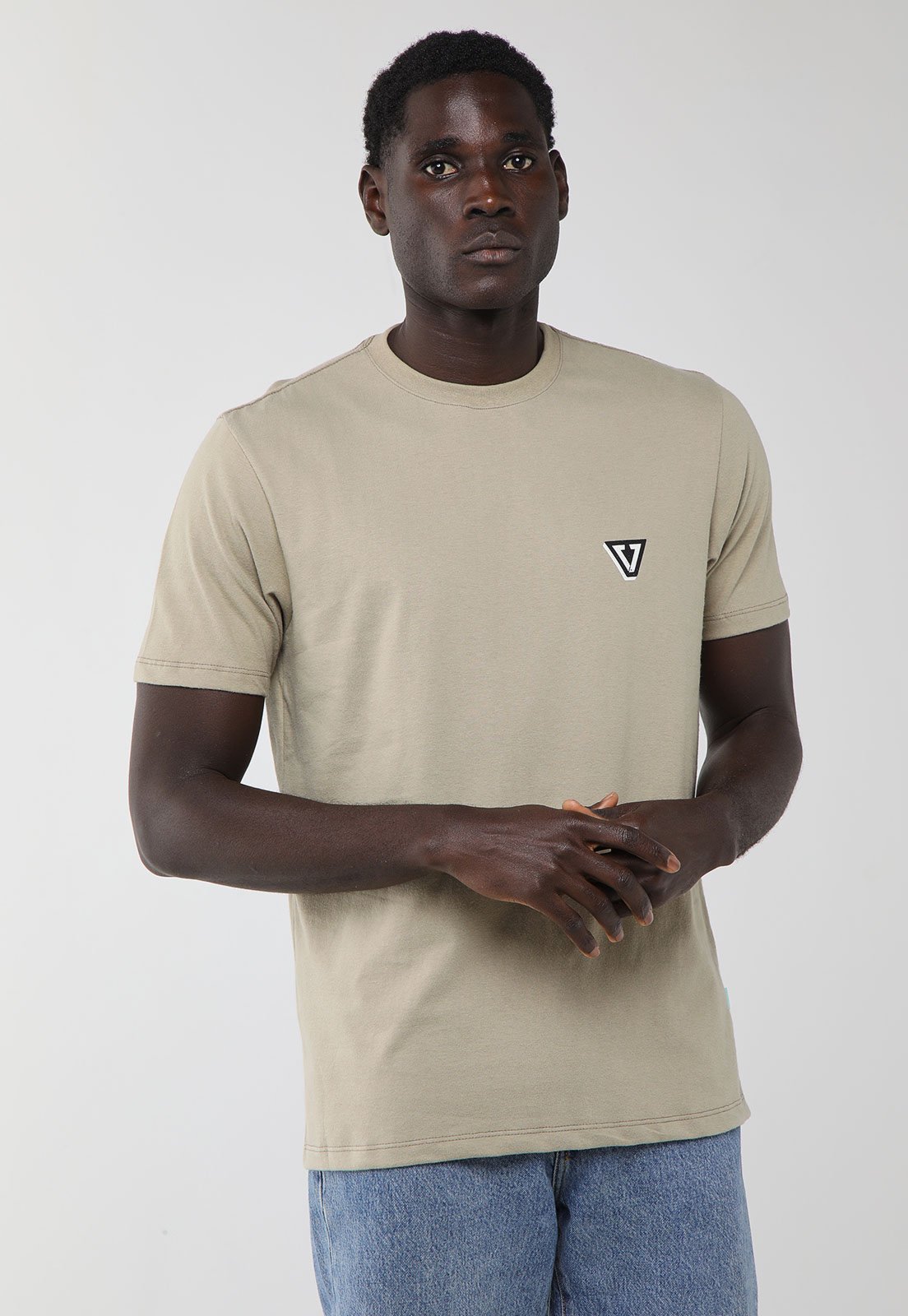 Camiseta Masculina Vissla Silk Sign Painter Bege