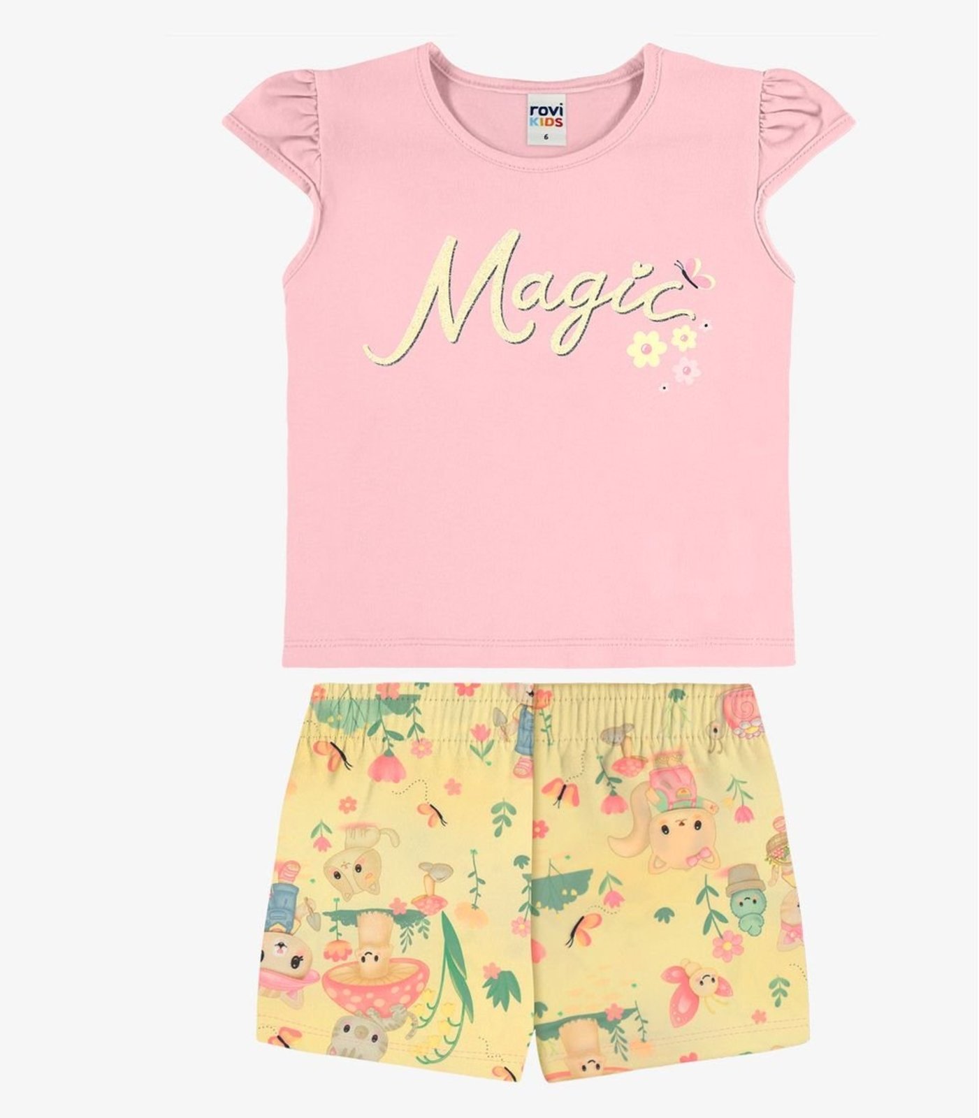 Infantil - Conjunto Blusa Com Shorts Rovi Rosa