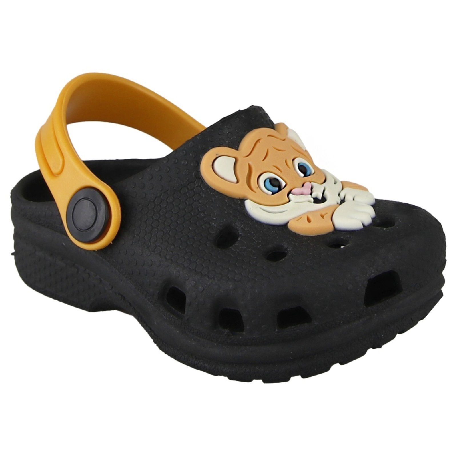 Infantil – Babuche kiath Menino Tigre Macio Flexível Antiderrapante Masculino 19 ao 32 Preto