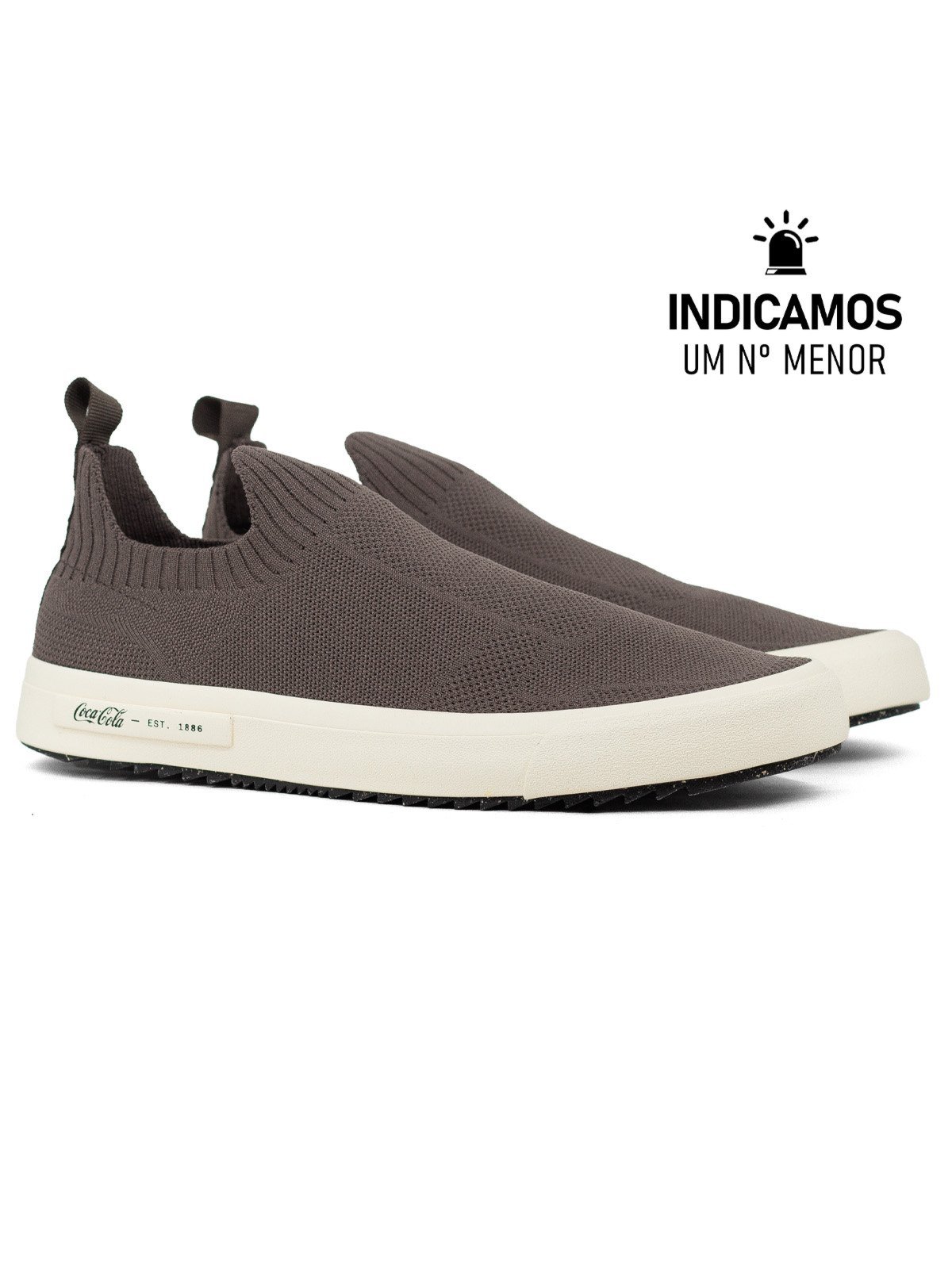 Tênis Masculino Coca Cola Knit Stamp Chronos Casual Confortável Elástico Marrom Grigio