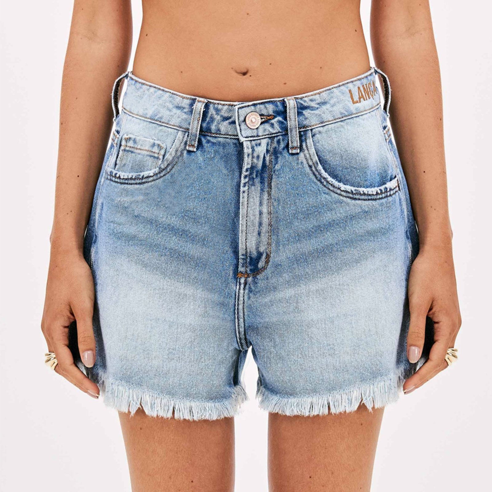 Short Jeans Lança Perfume Relaxed High Pr26 Azul Feminino
