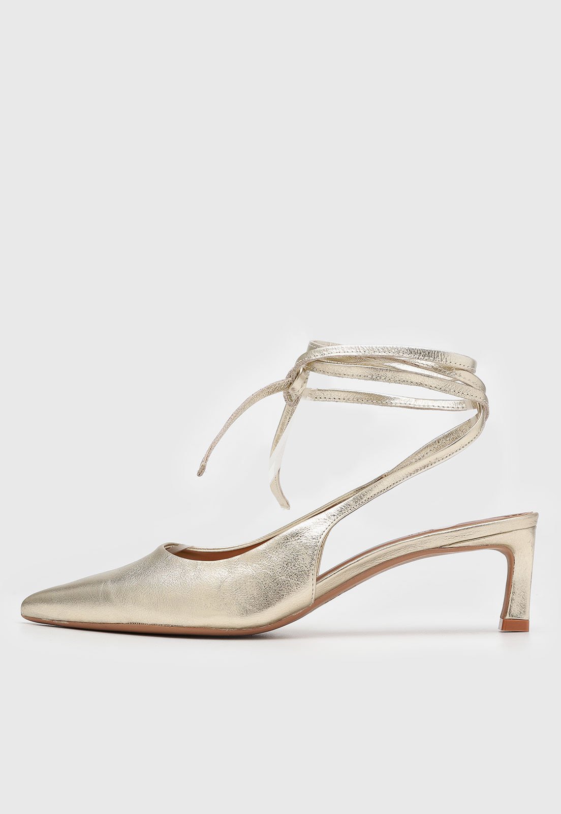 Scarpin Feminino Santa Lolla Amarração Dourado