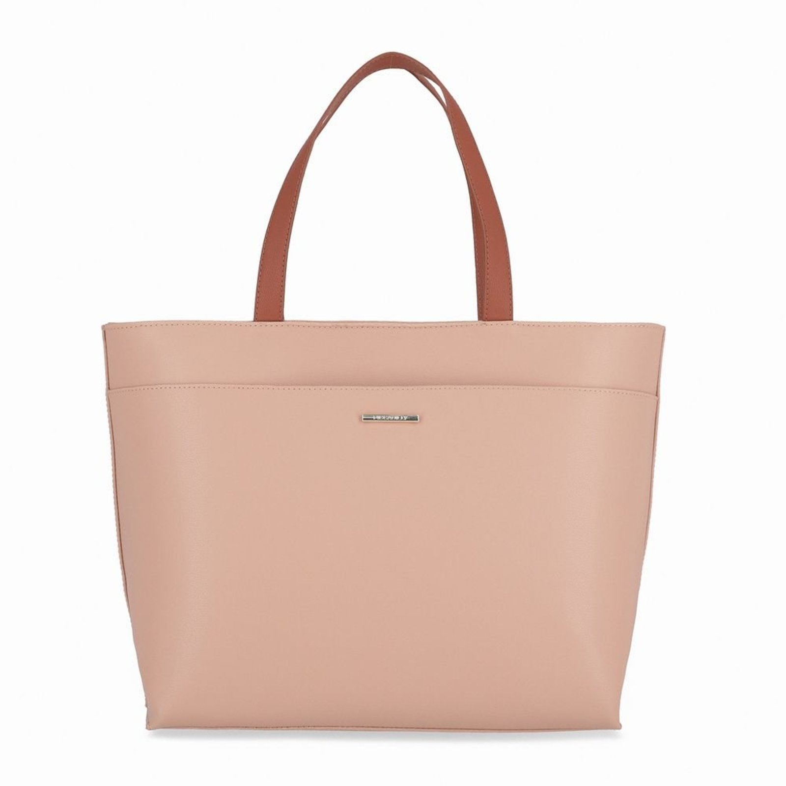 Bolsa Yasmin Shopping Grande Ocre com Rose