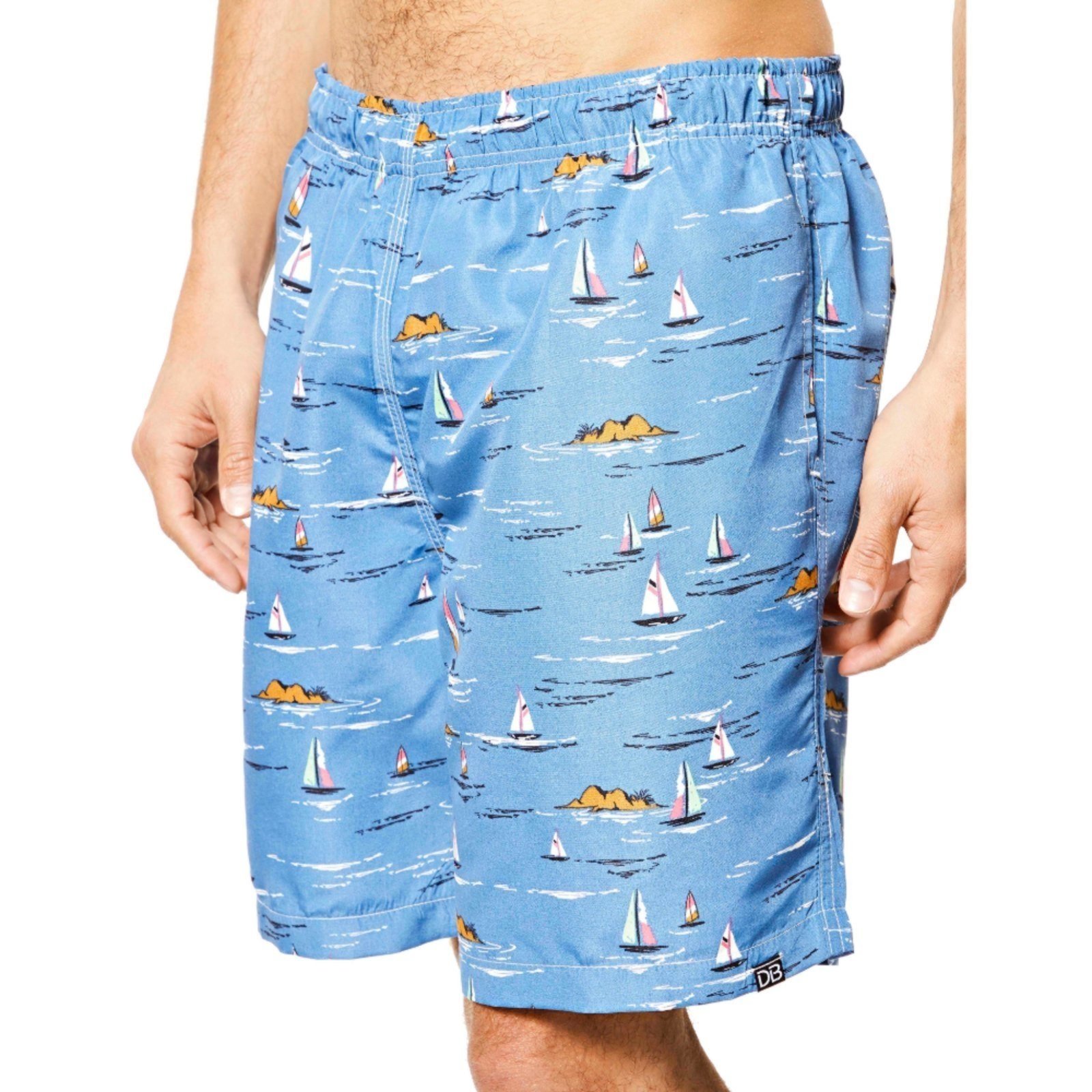 Bermuda Masculina Short Praia Estampado Azul
