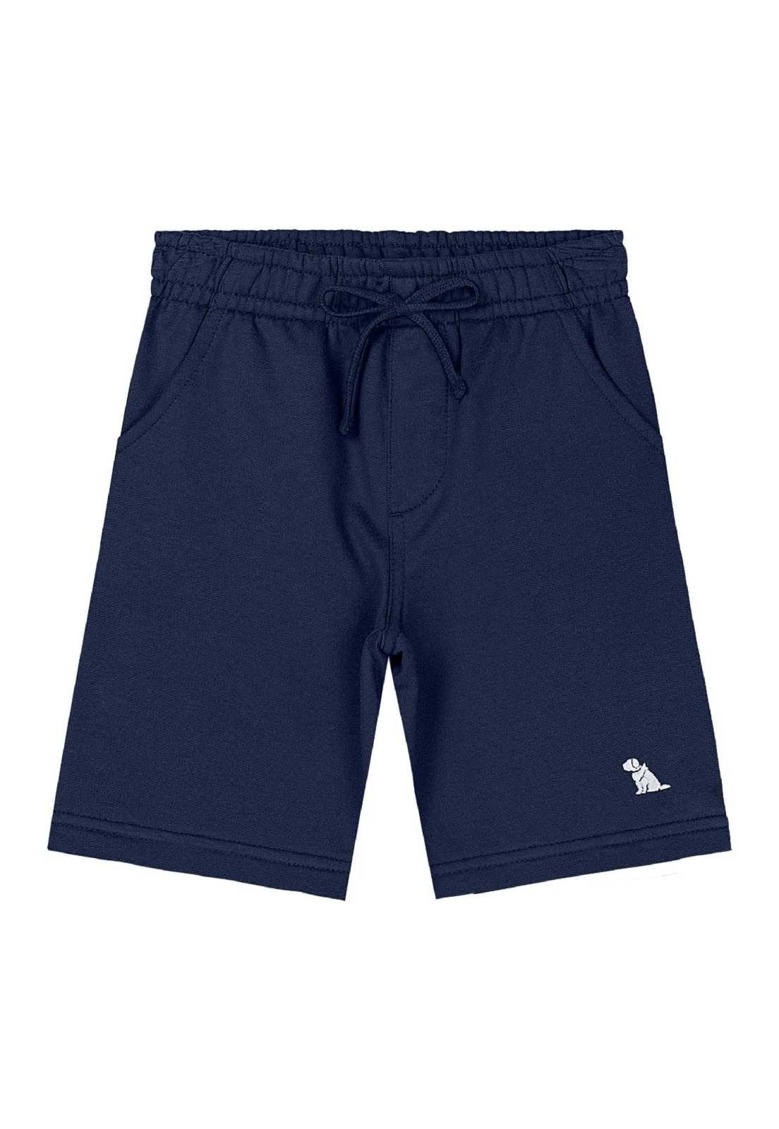 Infantil - Bermuda para Menino em Moletom Quimby Azul Marinho