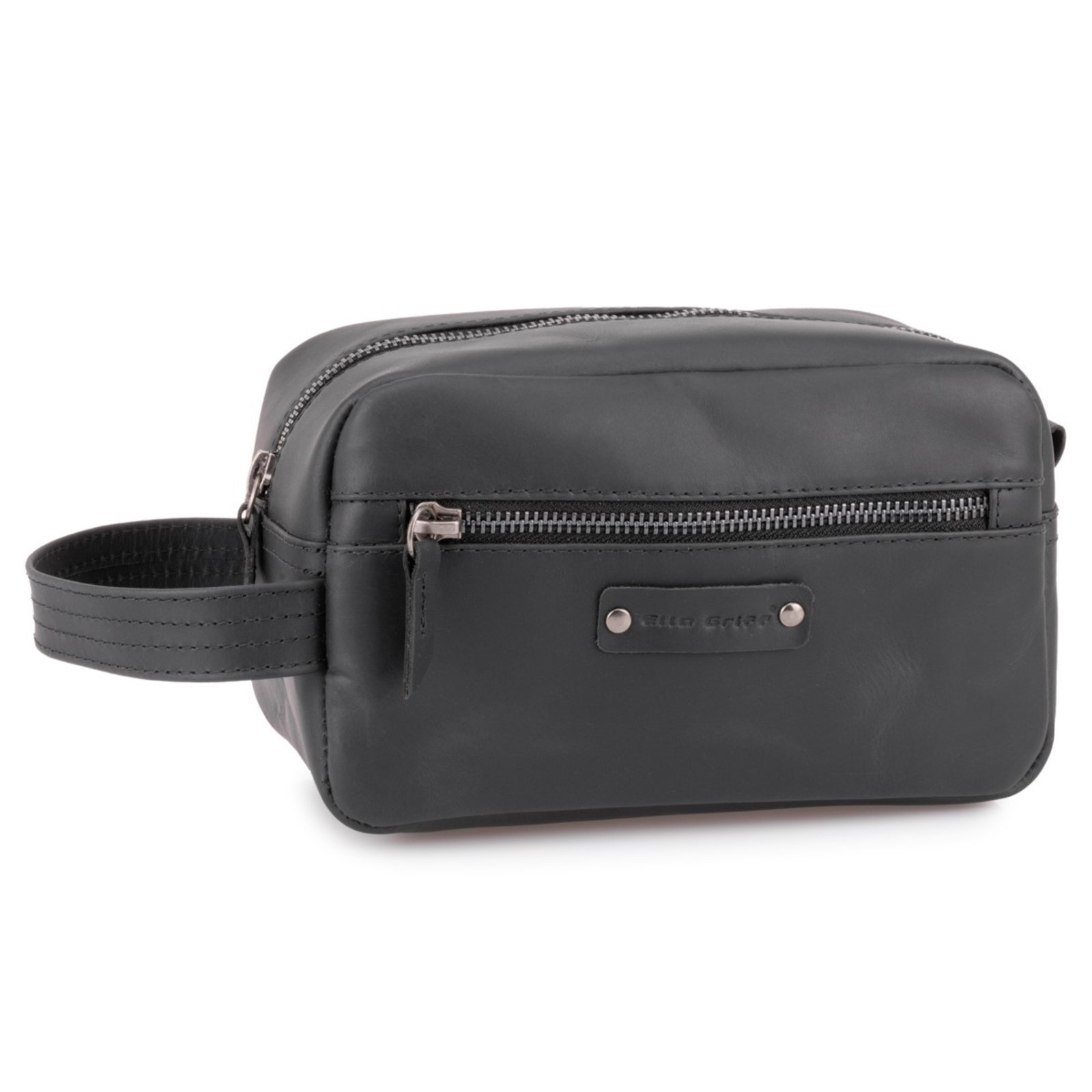 Necessaire Estojo Bolsa De Mão Couro Legítimo Espaçosa preto