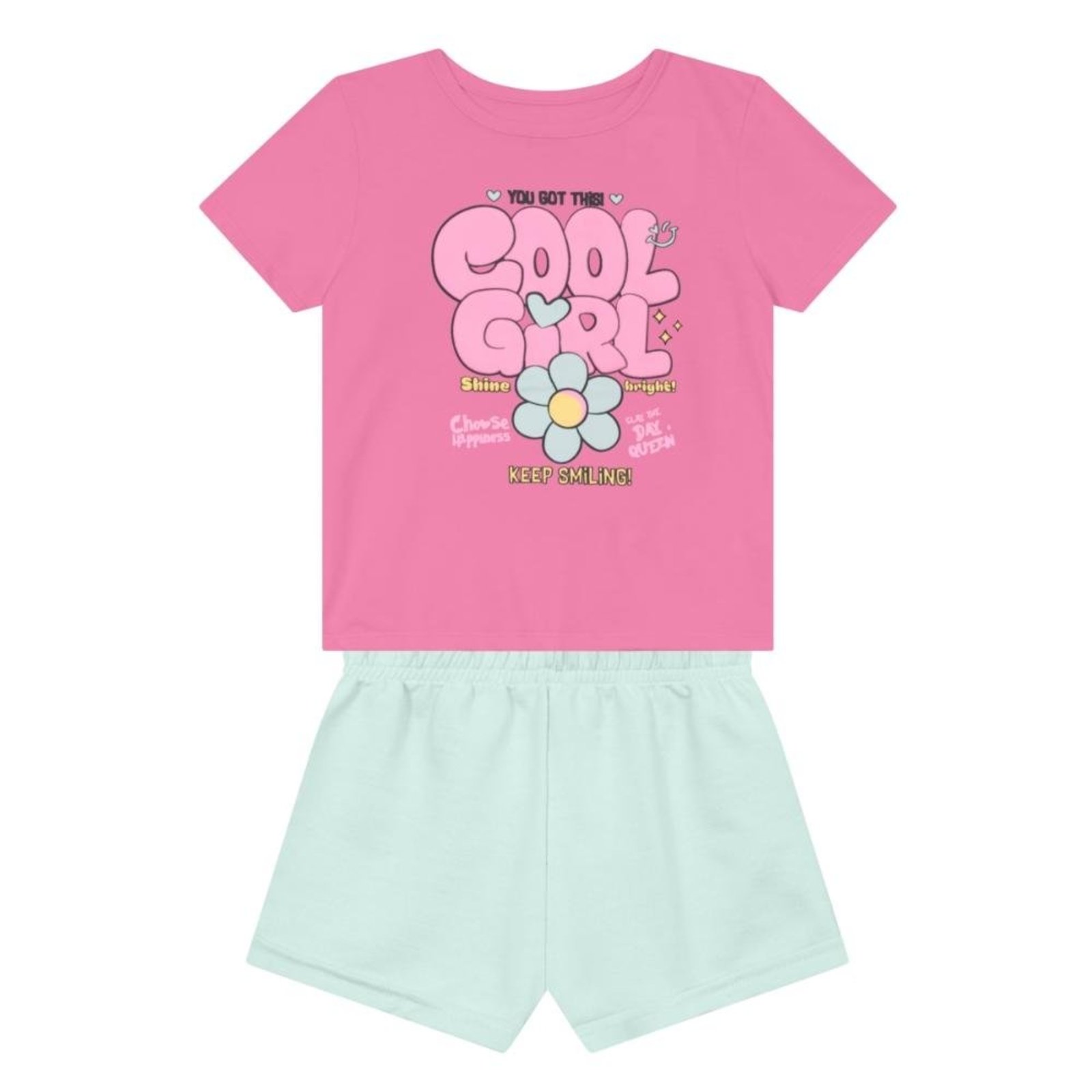 Infantil - Conjunto menina em malha de Flores Brandili