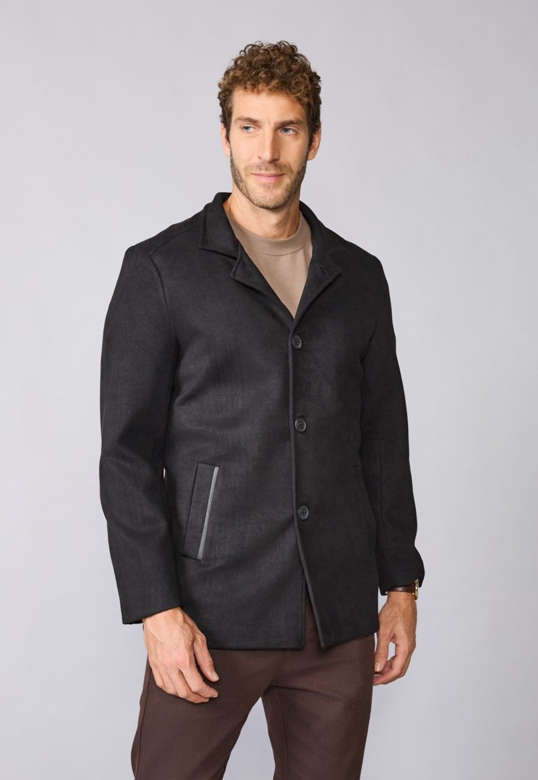Casaco Valencio Suede Preto