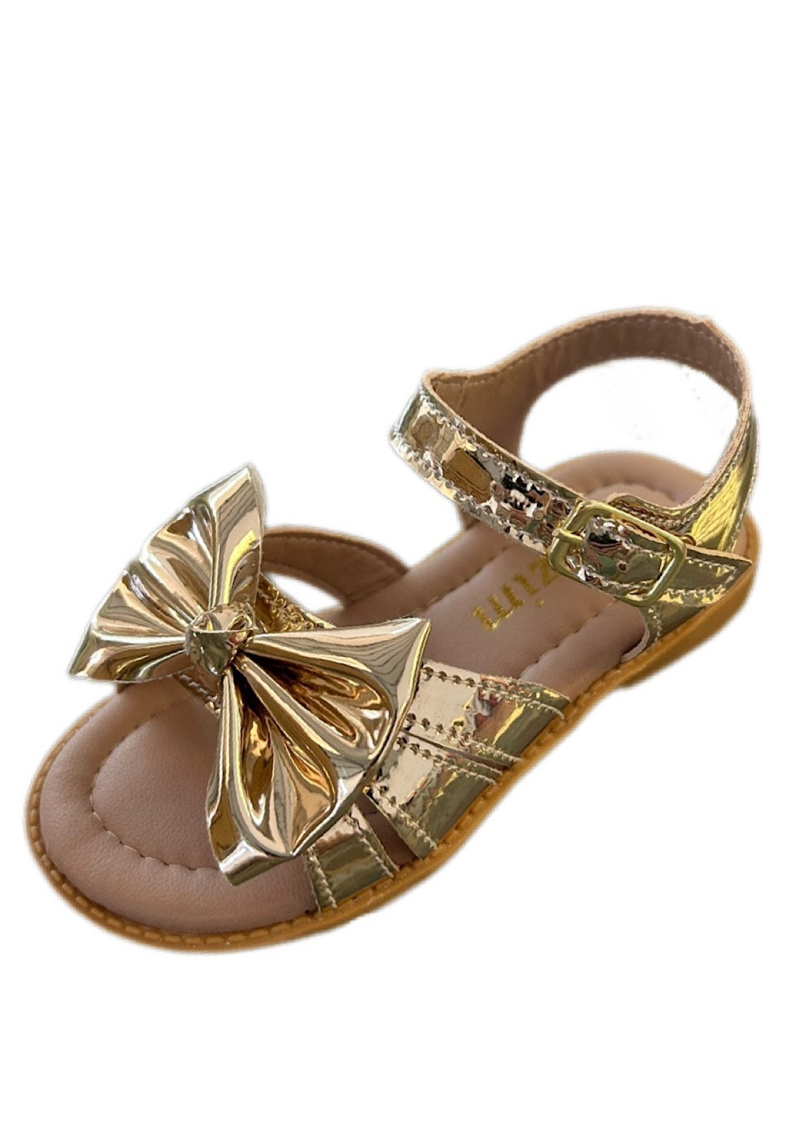 Infantil – Sandália menina infanil Solzim aranha Laço dourada