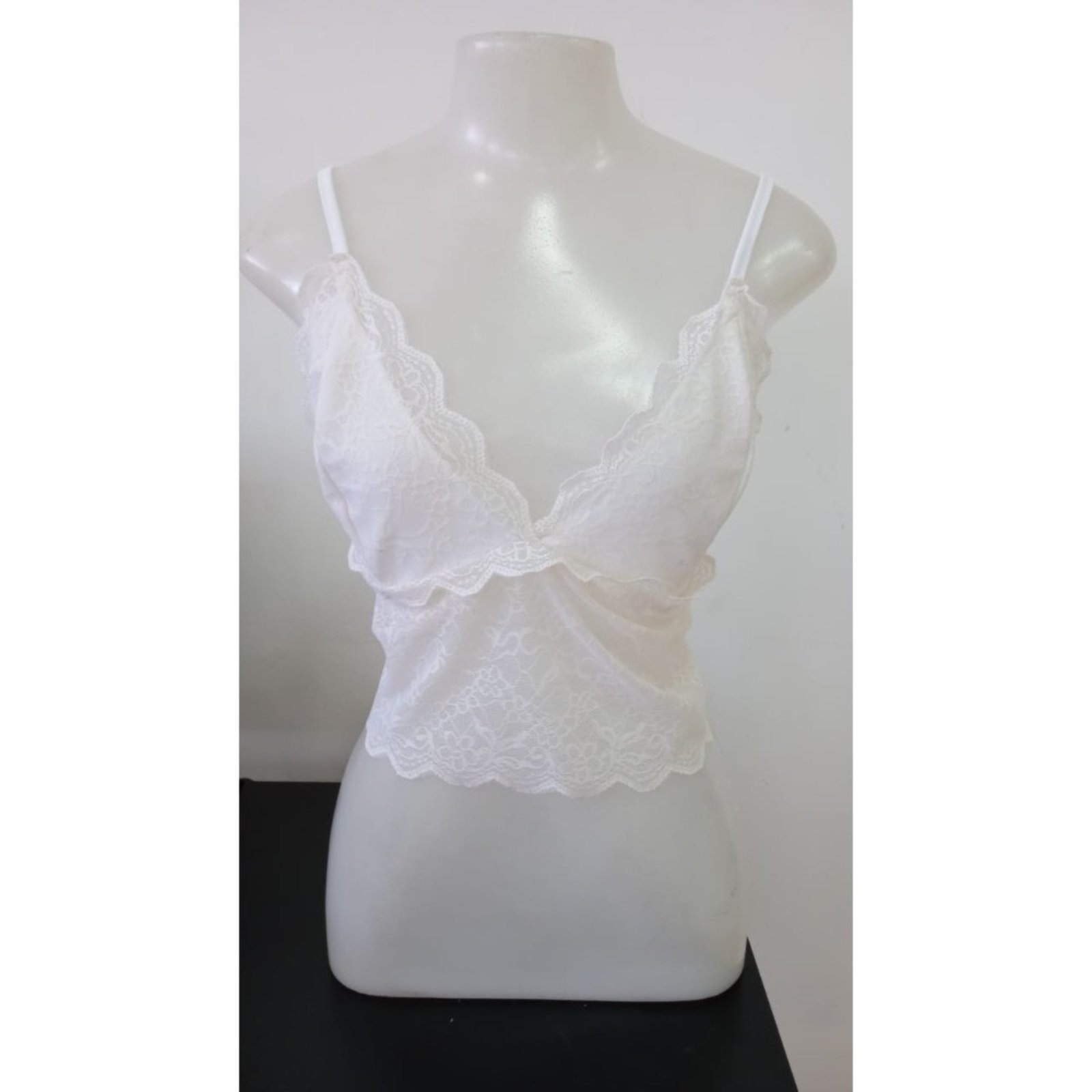 Vista 2 Sawary Fashion Top De Renda Mermaid OFF WHITE off-white white Sawary Fashion off-white white