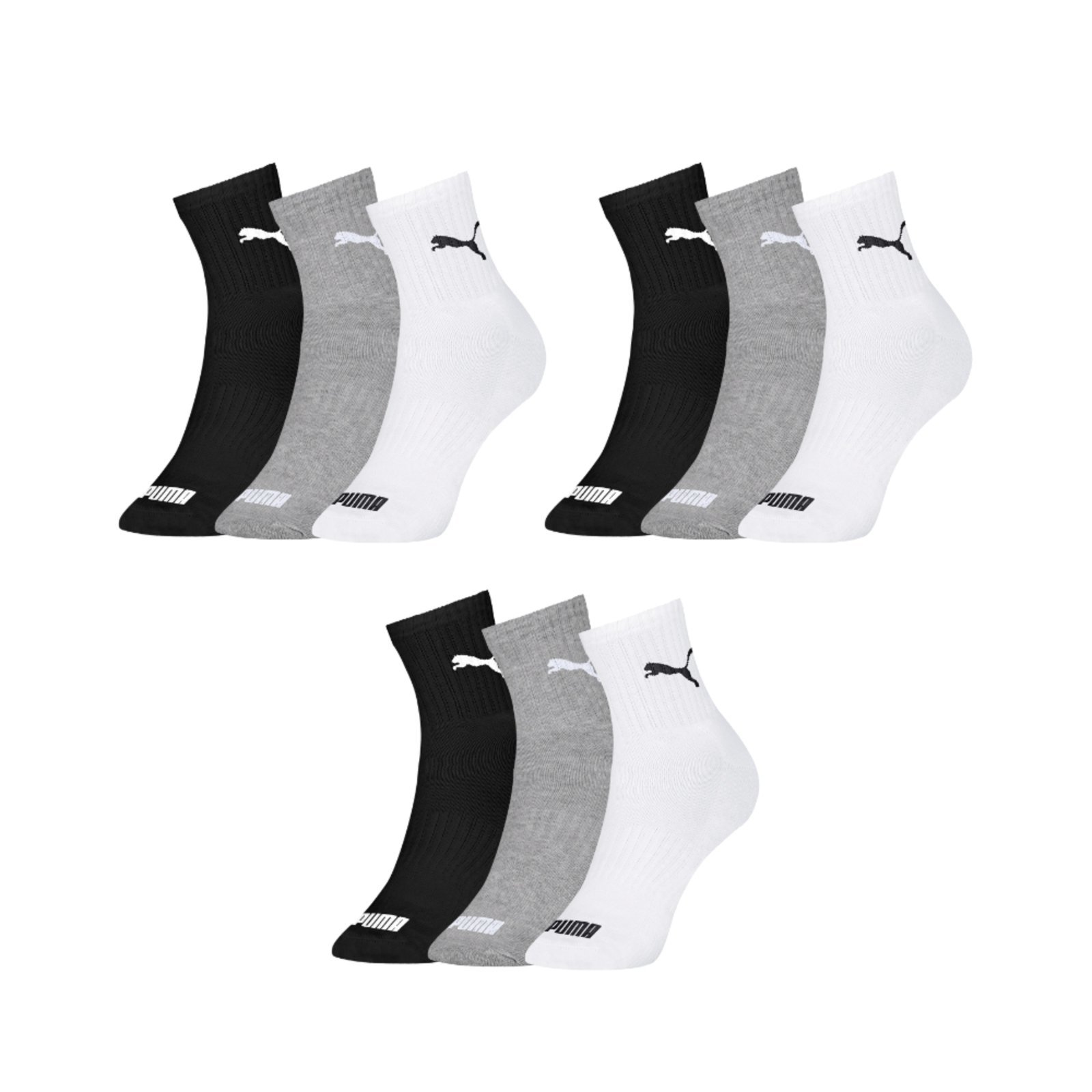 Kit Com 9 Pares Meia Esportiva Masculina Cano Médio Puma