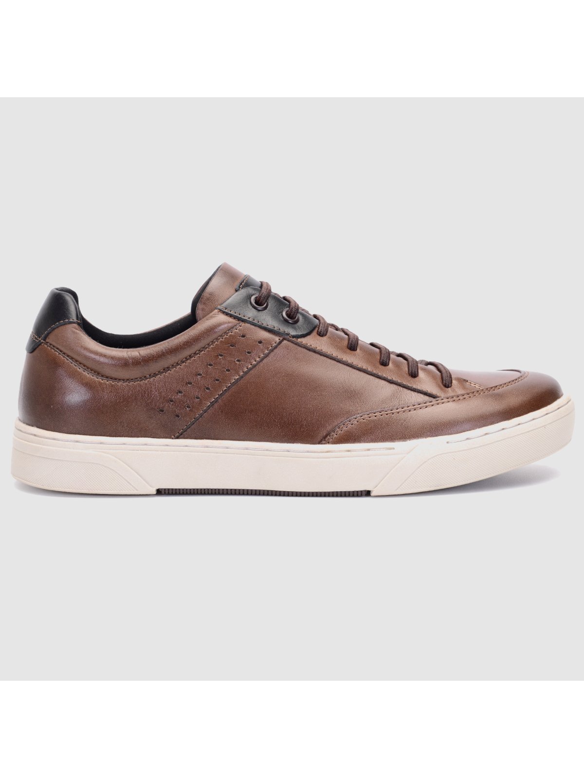 Sapatênis Masculino Sunset Marrom Escuro de Couro Premium Qualidade Elegância Sofisticação E Estilo Zapattero