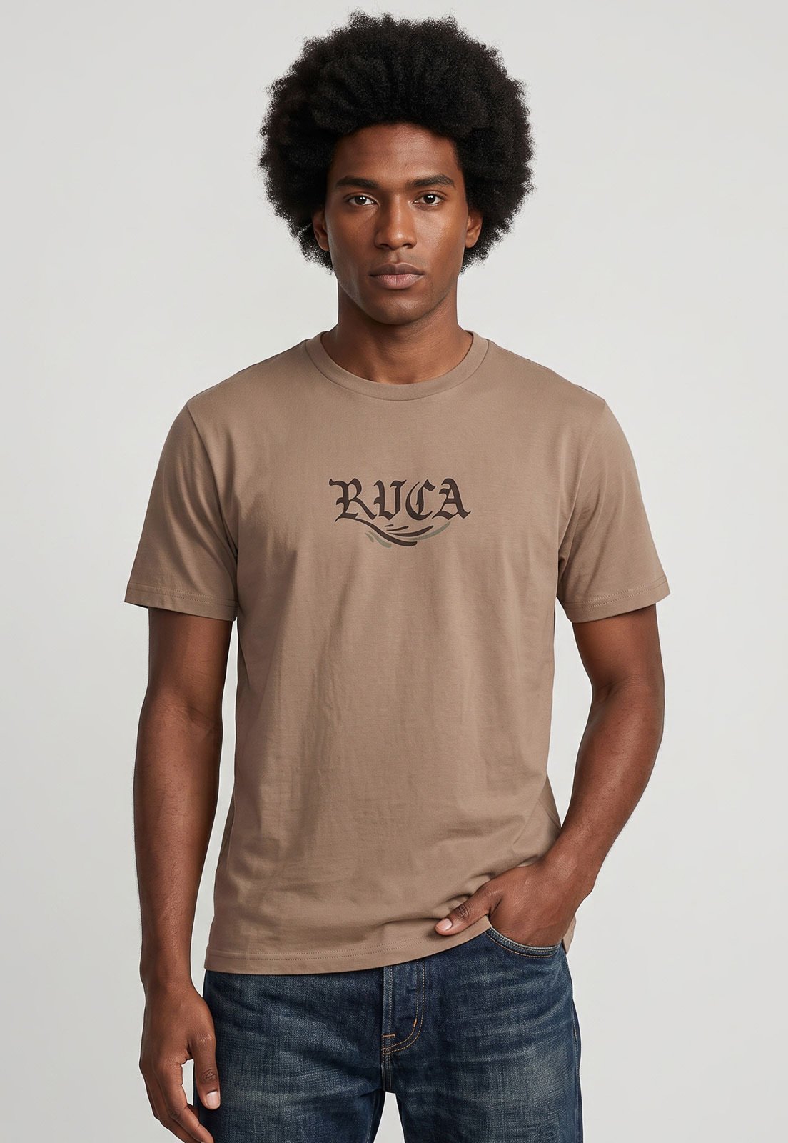 Camiseta Masculina RVCA Retract Marrom