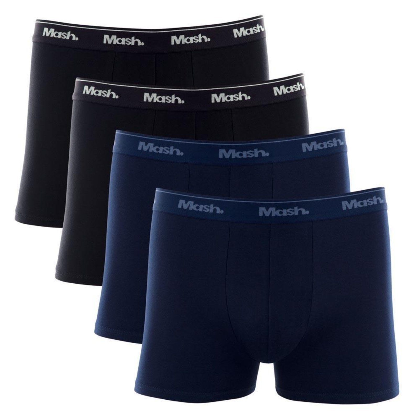 Vista 3 Kit Cueca Boxer Mash 4 Peças preto MASH preto