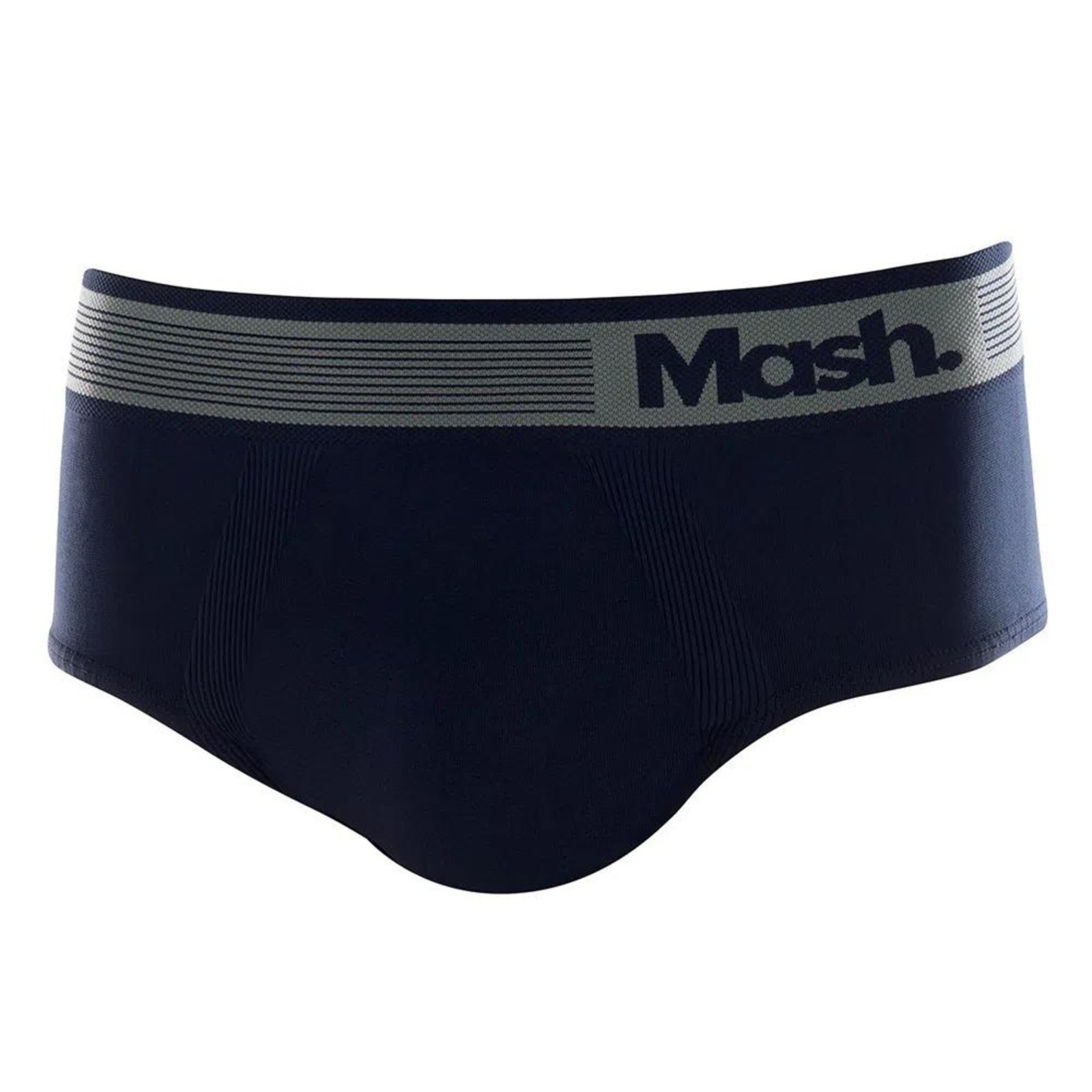 Cueca Slip Sem Costura Mash Masculina Microfibra Elástico Branco M