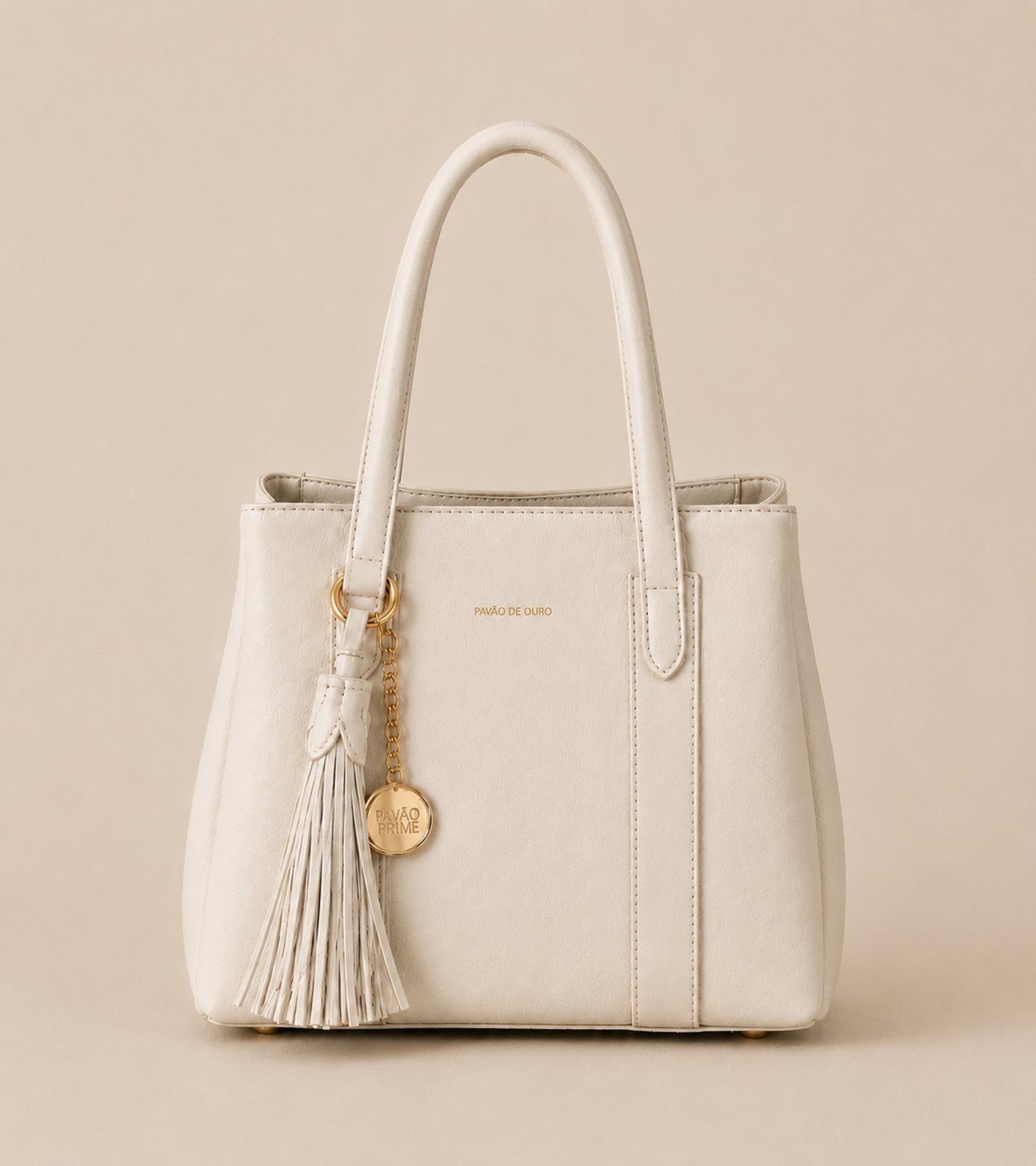 Bolsa Feminina D Bell Outlet Fashion Estruturada Off-white