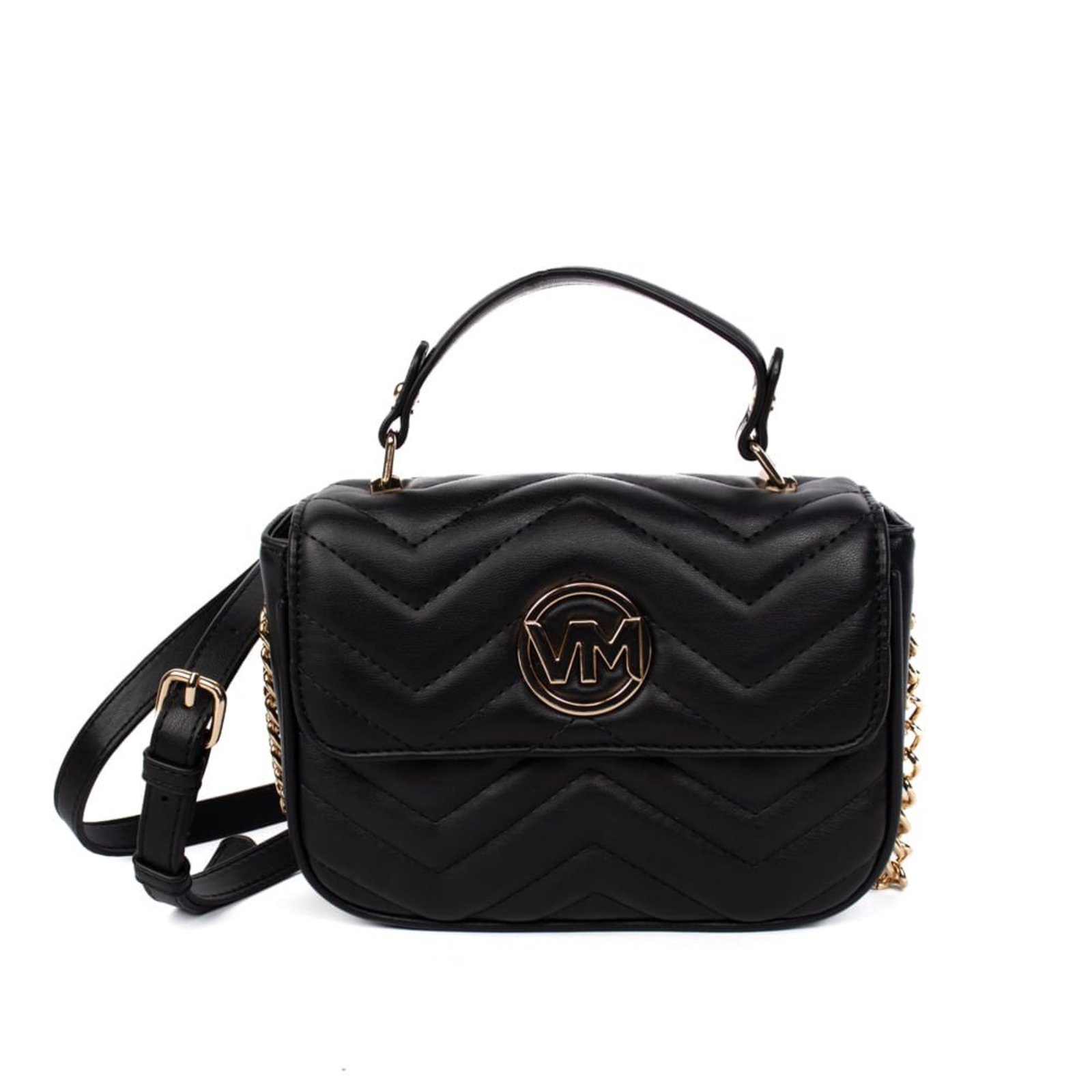 Vista 2 Bolsa Feminina Via Marte Tiracolo Pequena preto VIA MARTE preto