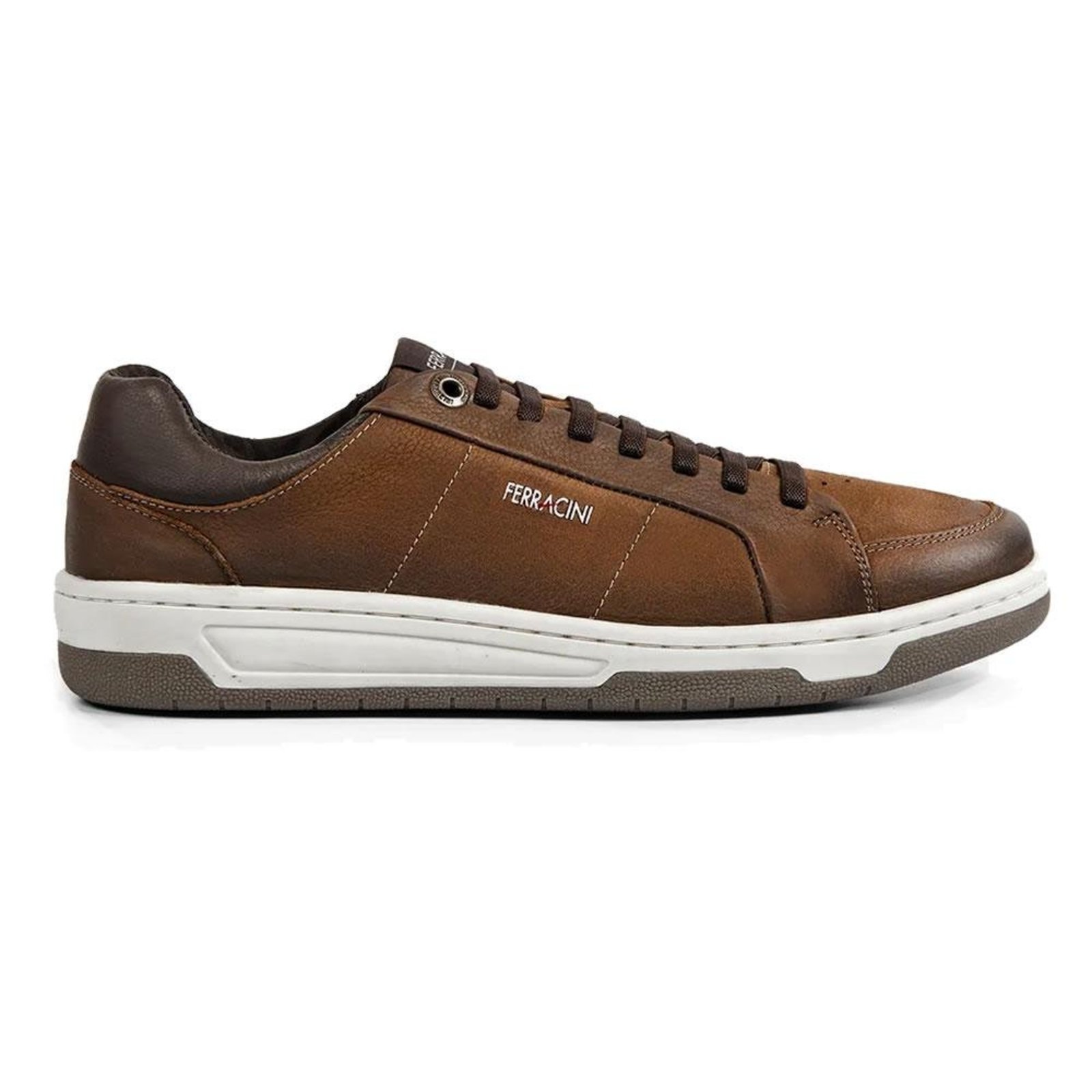 Tenis Sapatênis Ferracini VOX Casual Masculino Couro Marrom Marrom